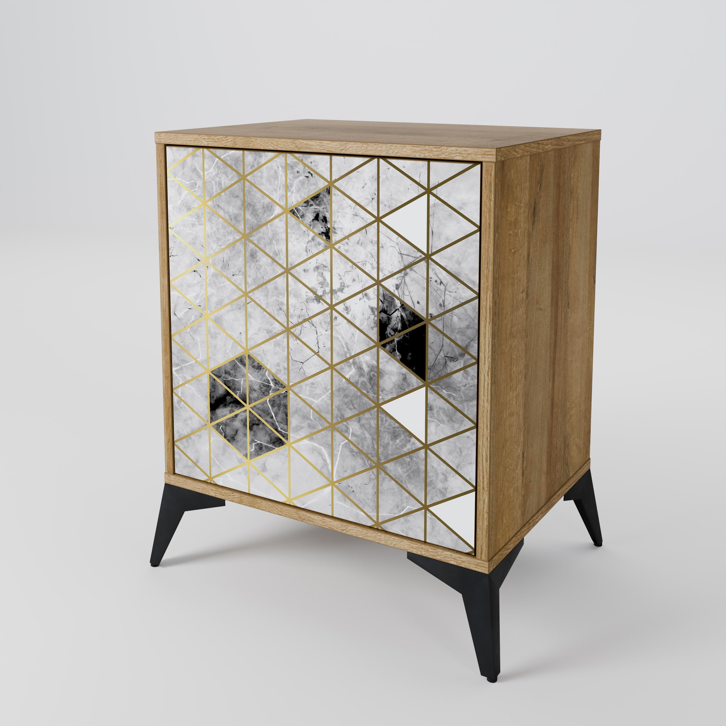 ASHEN ARIA 1-Door Sideboard in Oak Effect