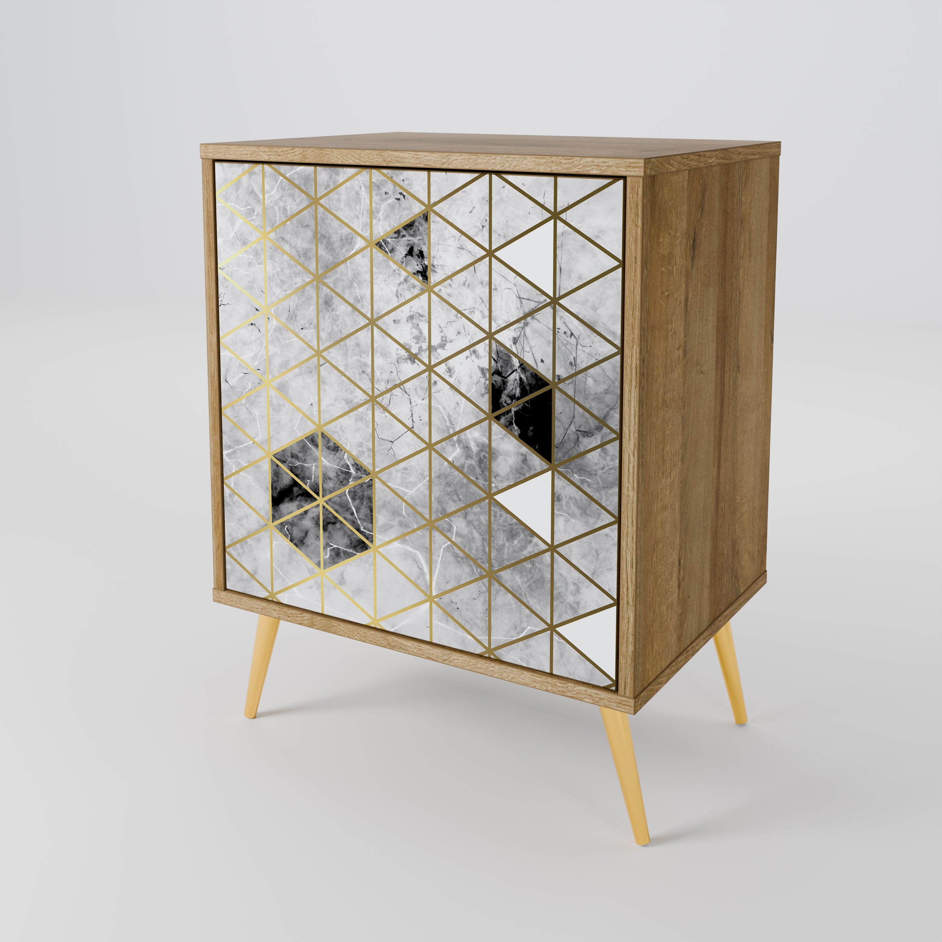 ASHEN ARIA 1-Door Sideboard in Oak Effect