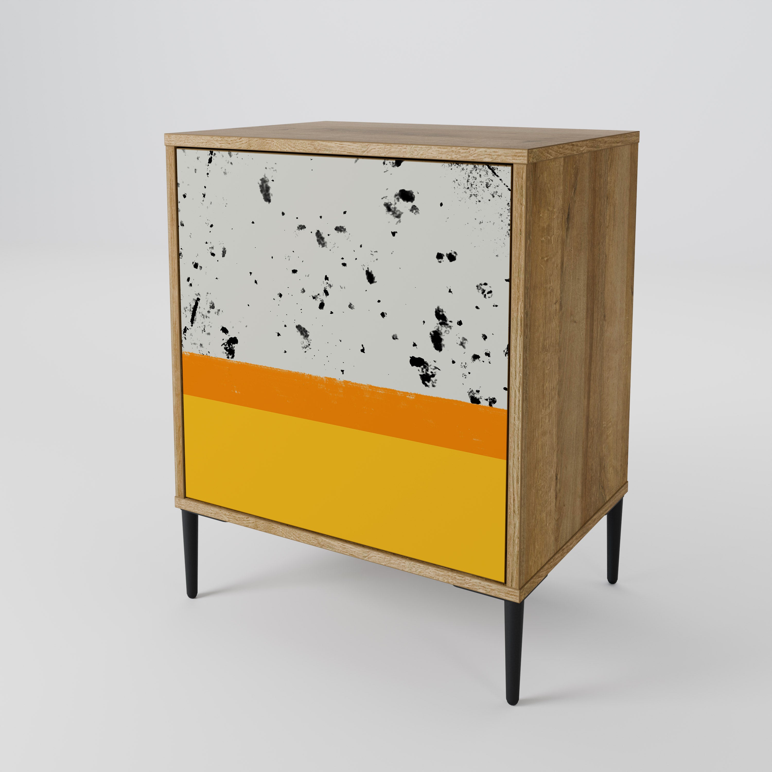 DYED BY ORANGE 1-Door Sideboard in Oak Effect