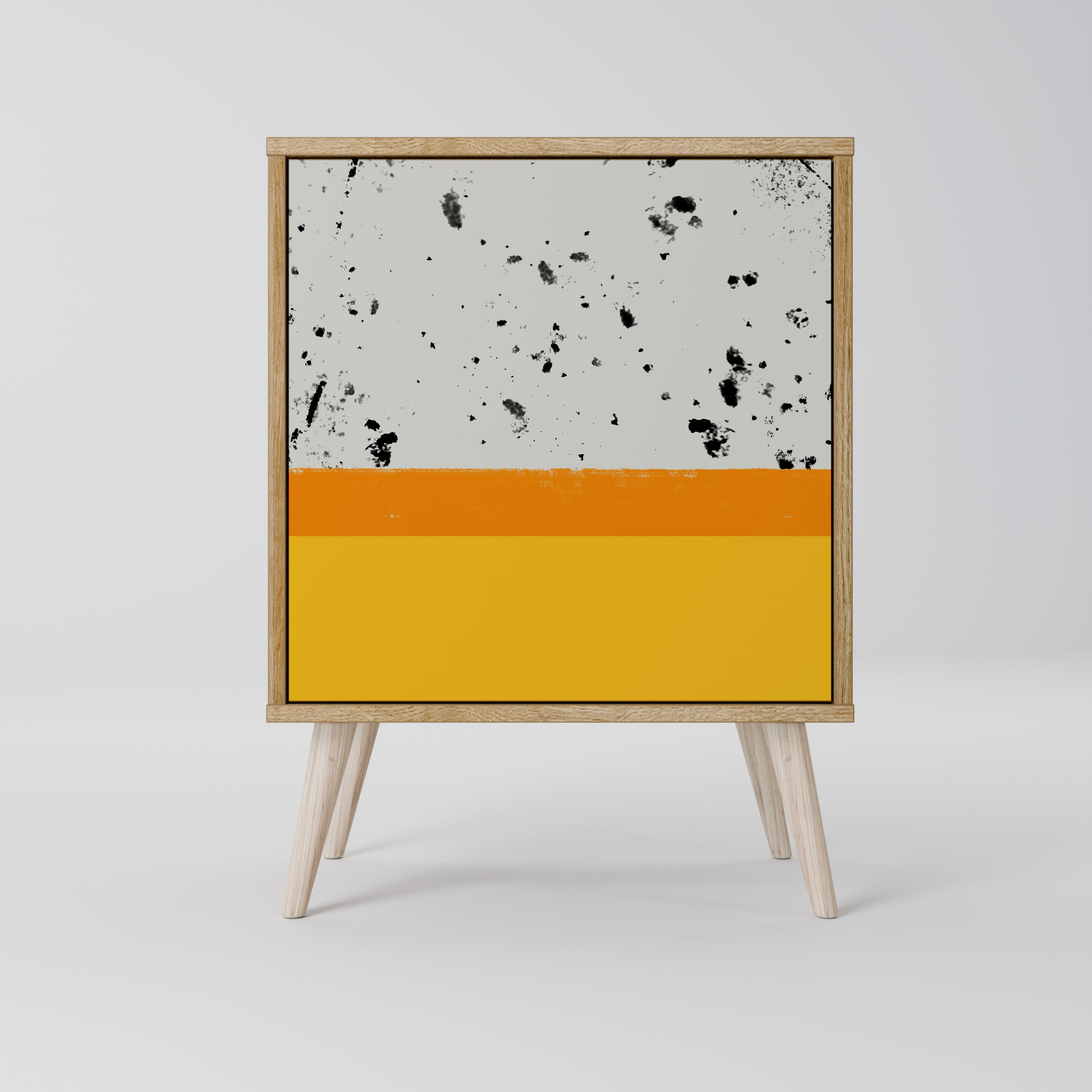 DYED BY ORANGE 1-Door Sideboard in Oak Effect