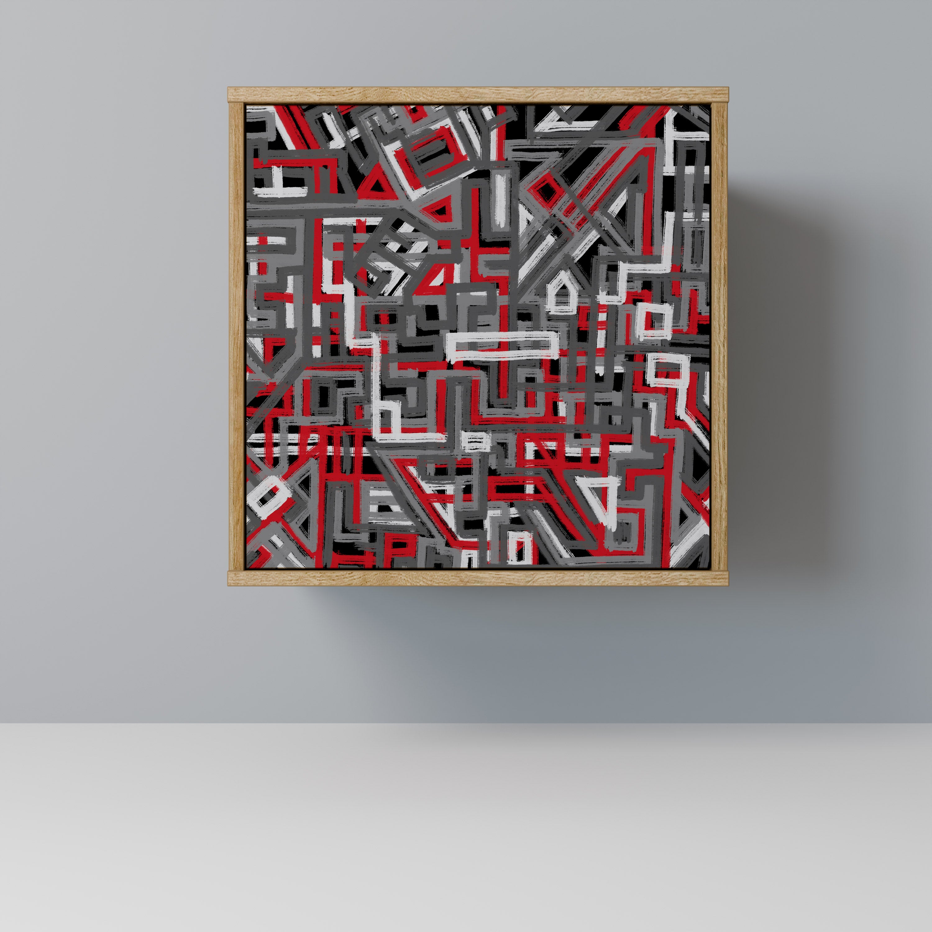 BROKEN LINES 1-Door Sideboard in Oak Effect