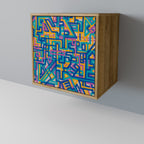 MEMORIES MAP Aparador de 1 Puerta en Efecto Roble