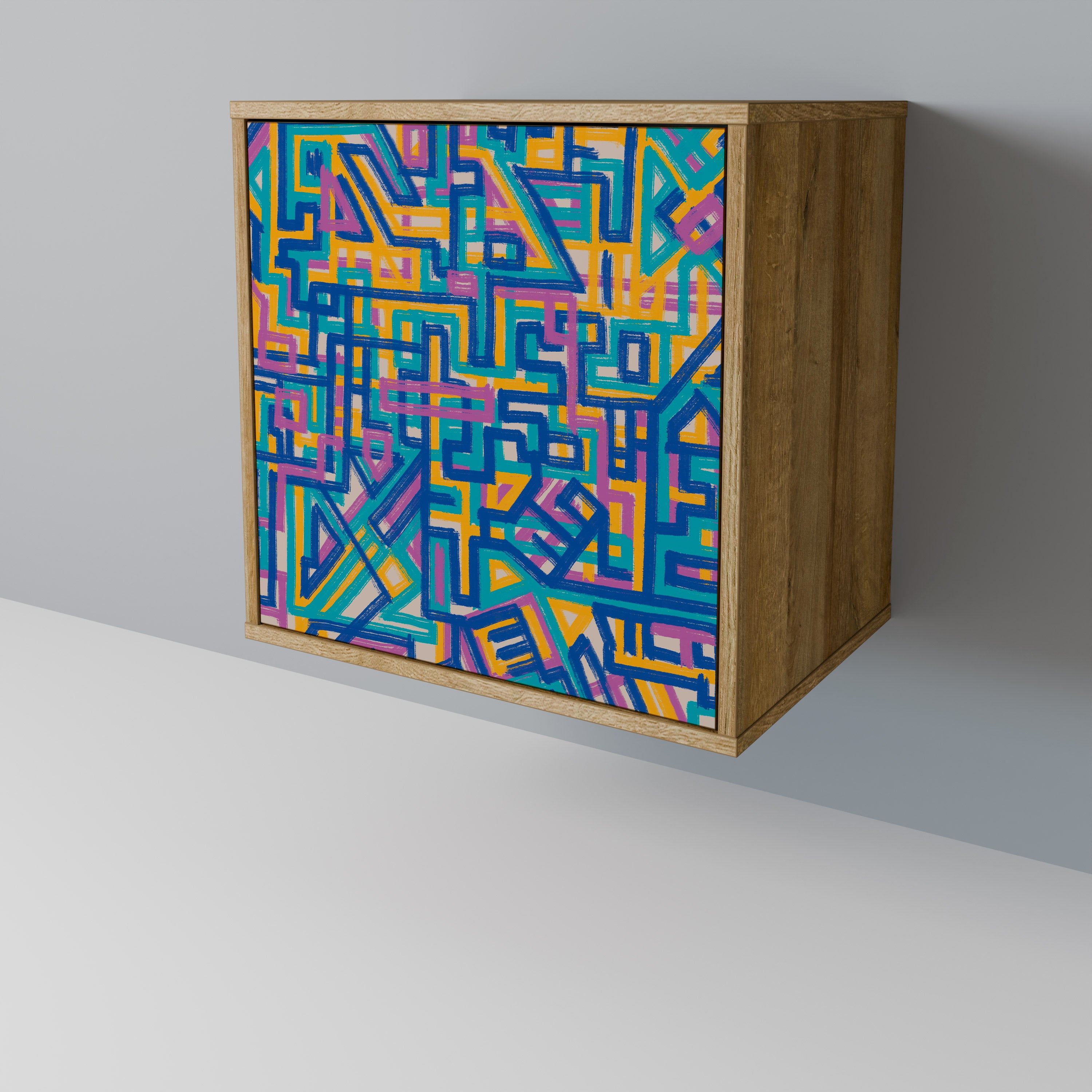 MEMORIES MAP 1-Door Sideboard in Oak Effect