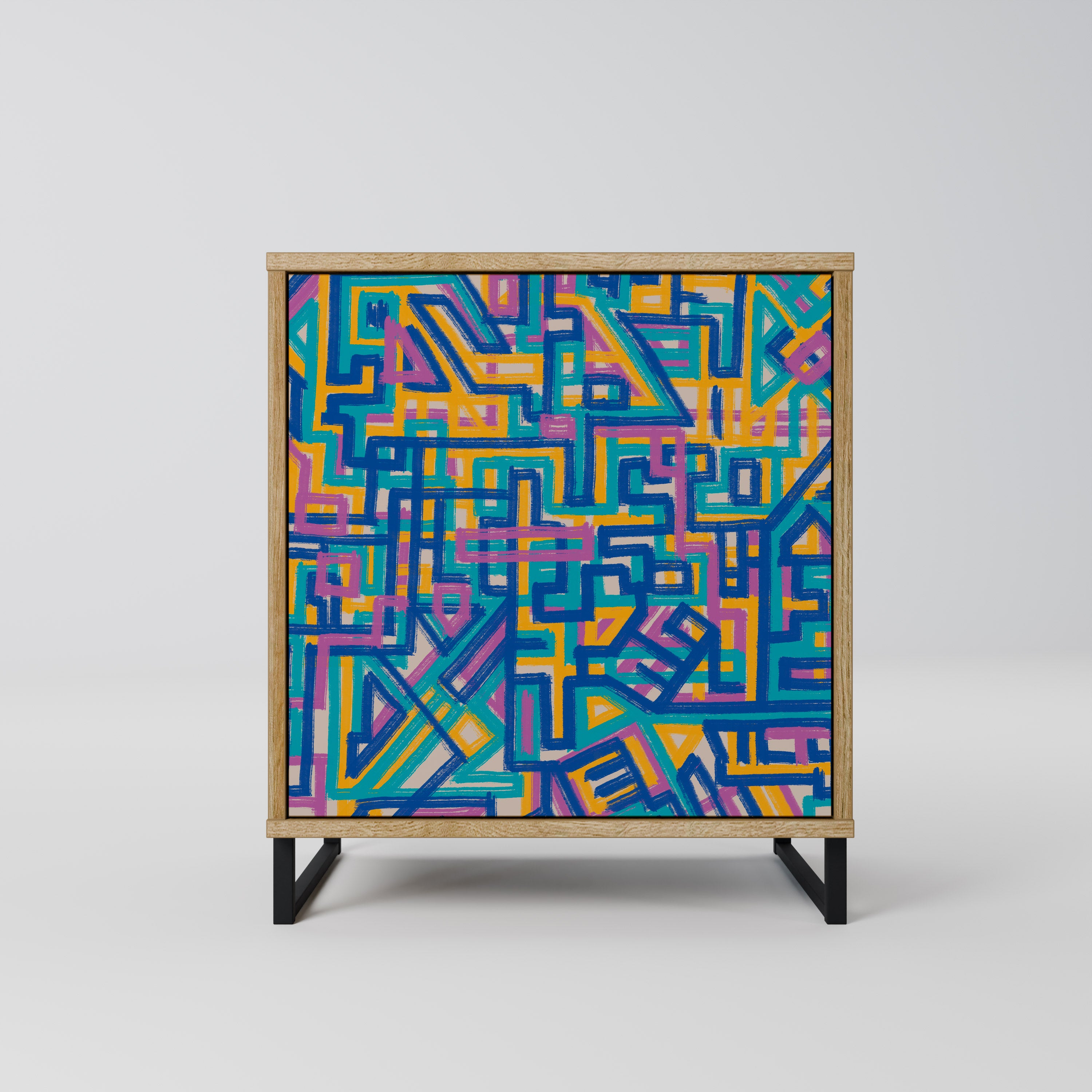 MEMORIES MAP 1-Door Sideboard in Oak Effect