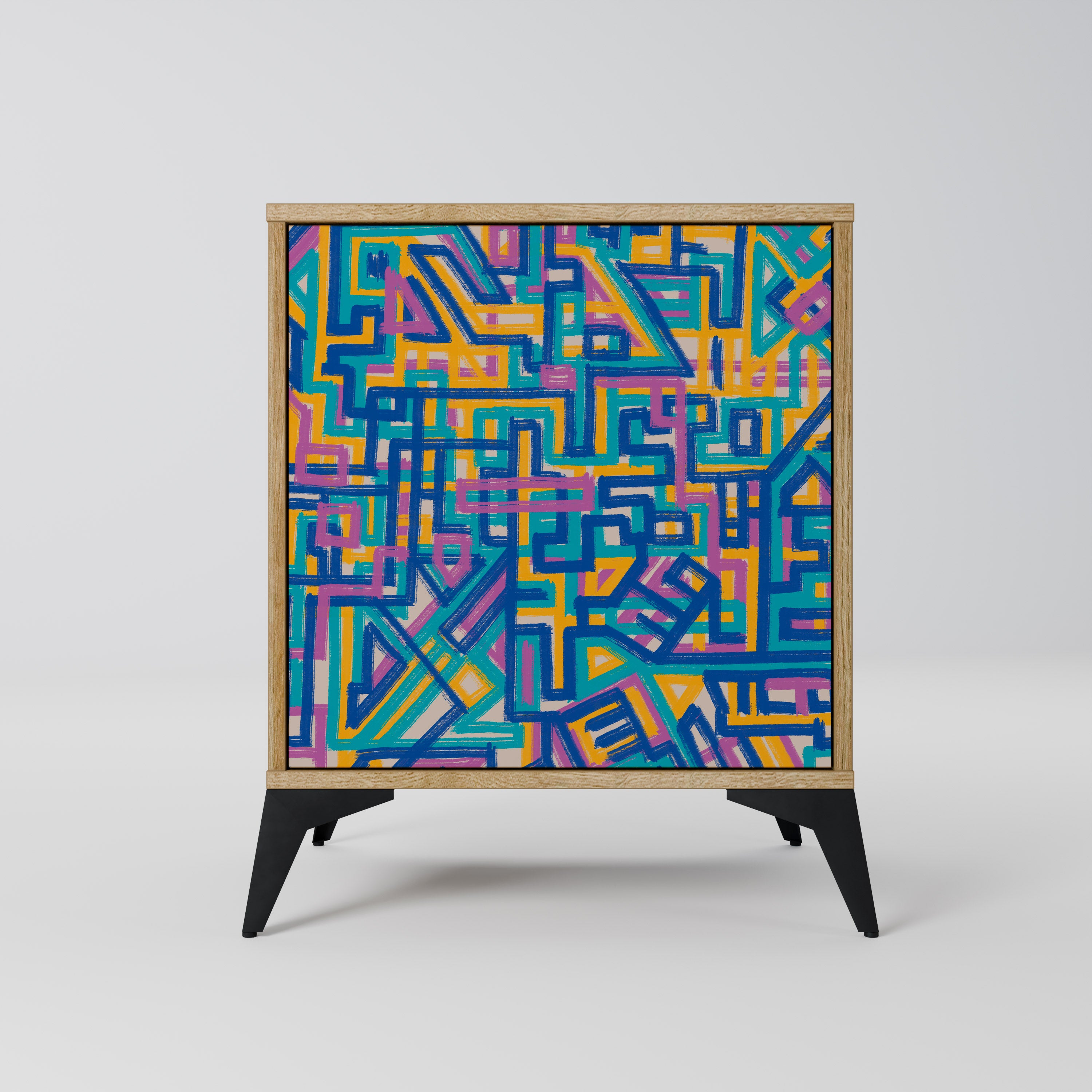 MEMORIES MAP 1-Door Sideboard in Oak Effect