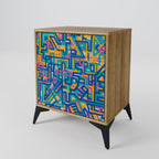 MEMORIES MAP Aparador de 1 Puerta en Efecto Roble