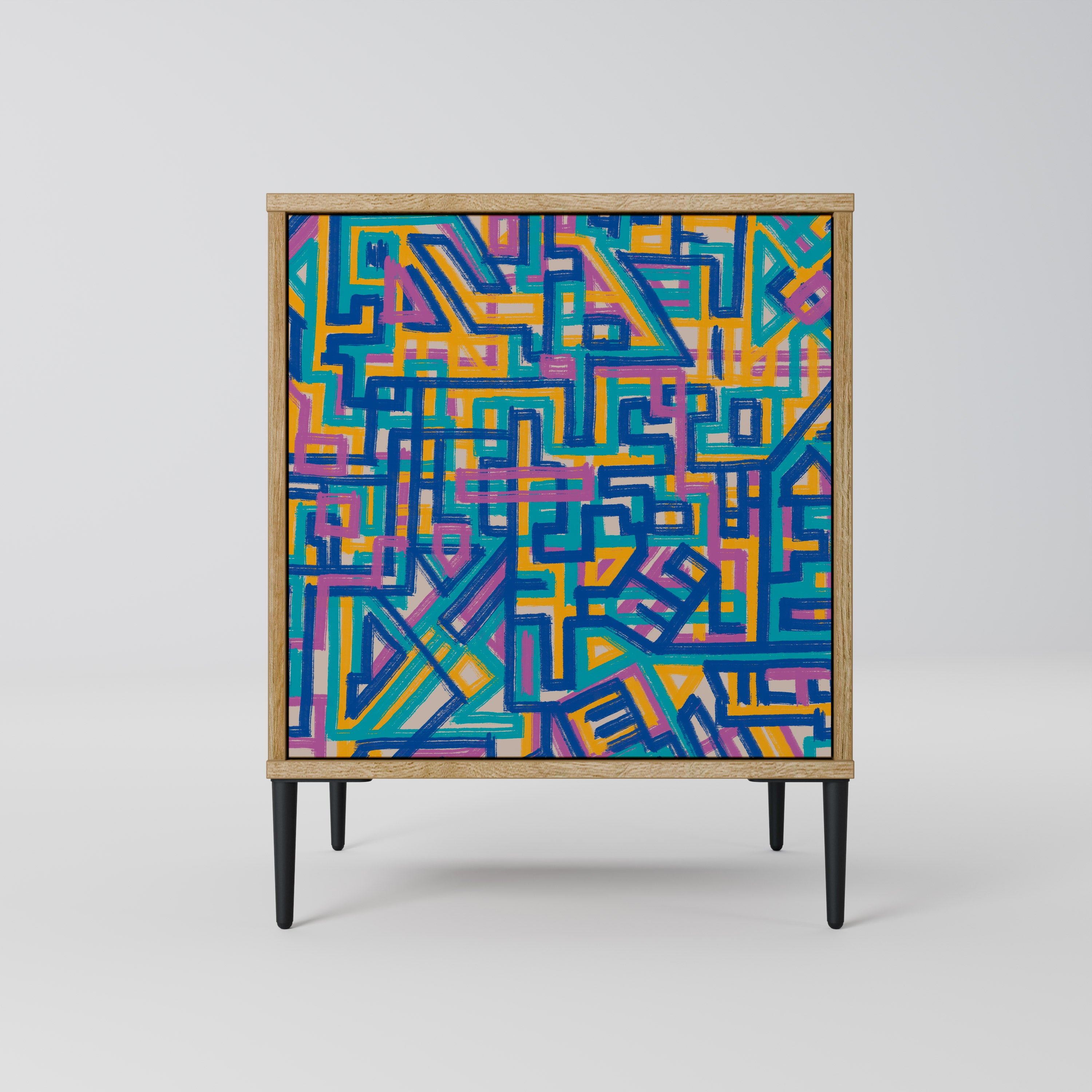 MEMORIES MAP 1-Door Sideboard in Oak Effect