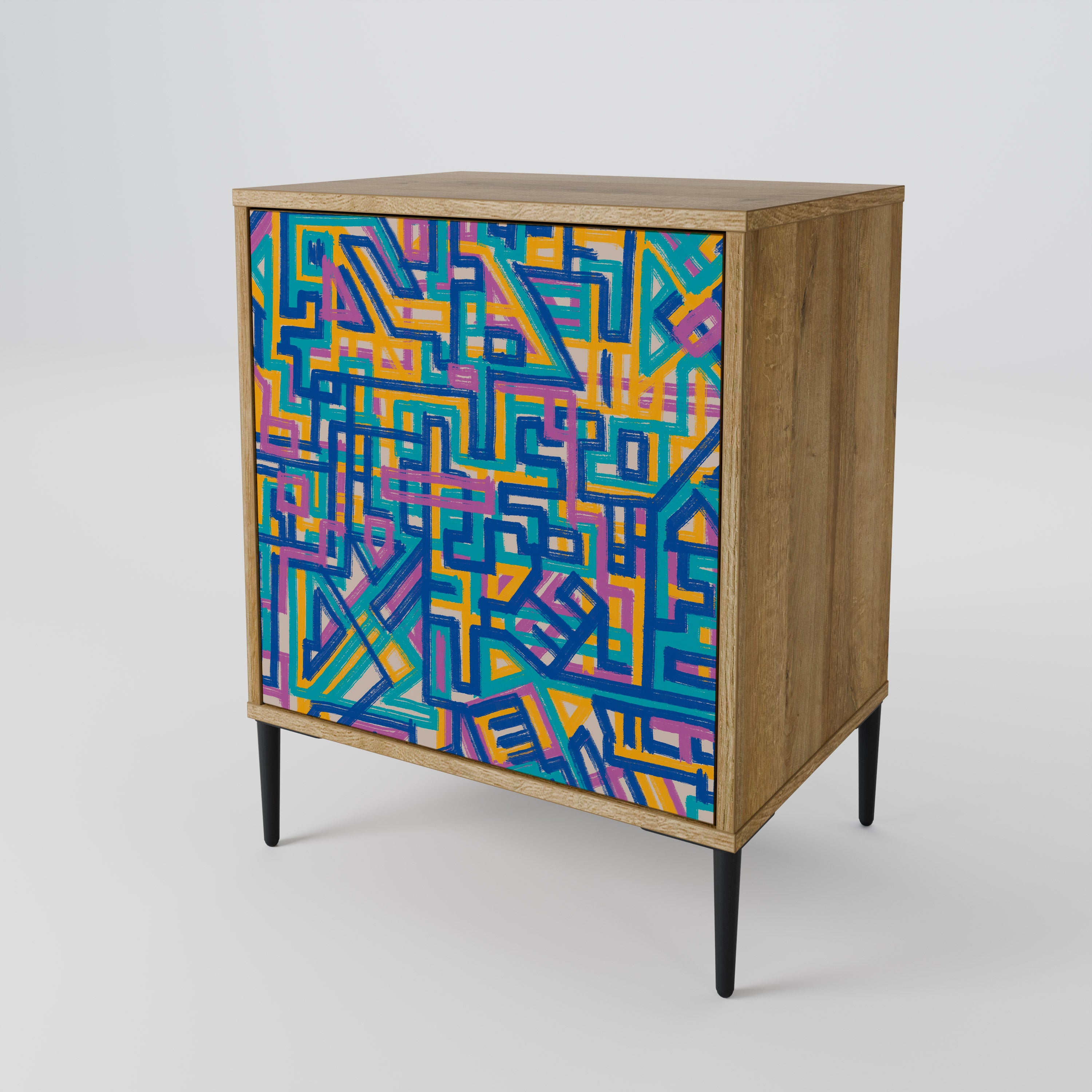 MEMORIES MAP 1-Door Sideboard in Oak Effect