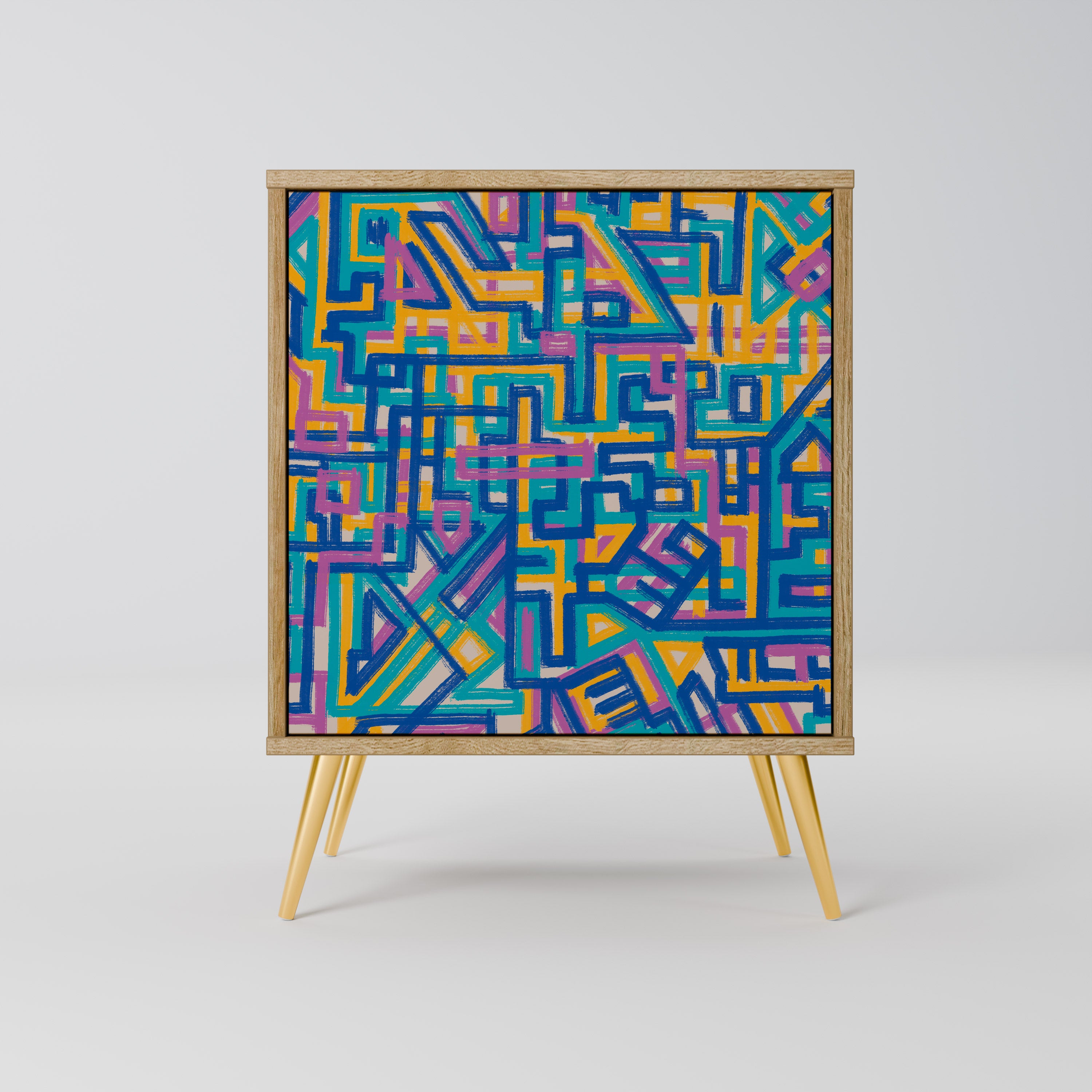 MEMORIES MAP 1-Door Sideboard in Oak Effect