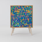 MEMORIES MAP Aparador de 1 Puerta en Efecto Roble