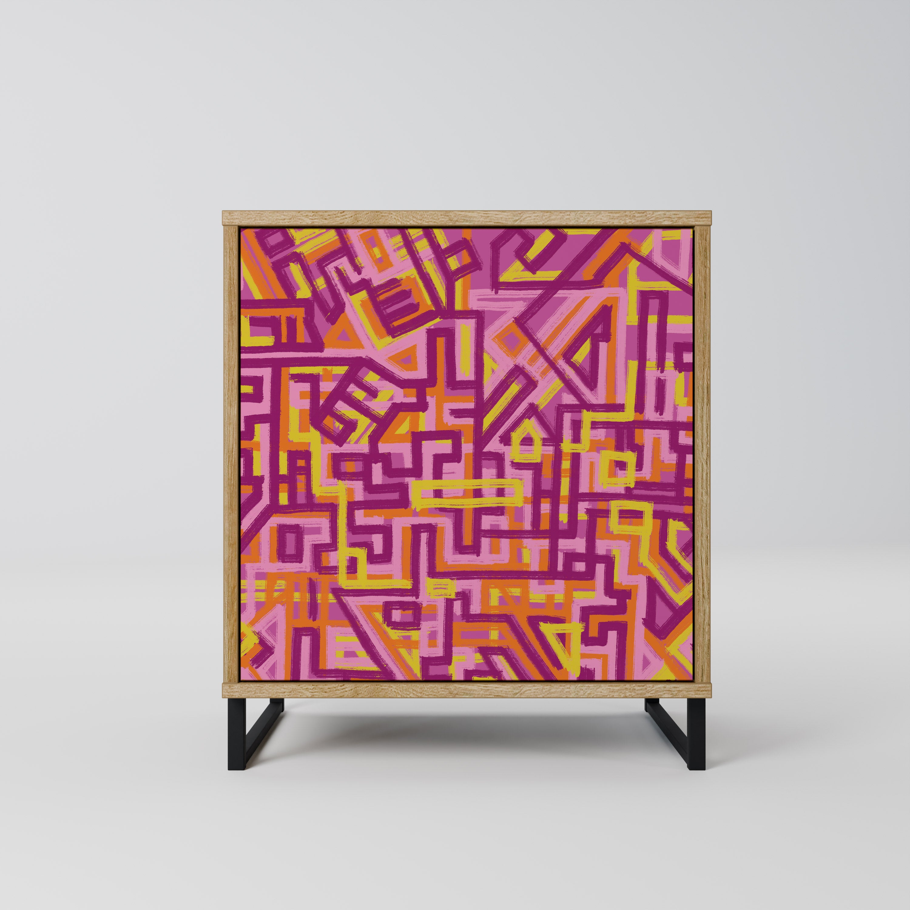 LOVELY MEMORIES 1-Door Sideboard in Oak Effect