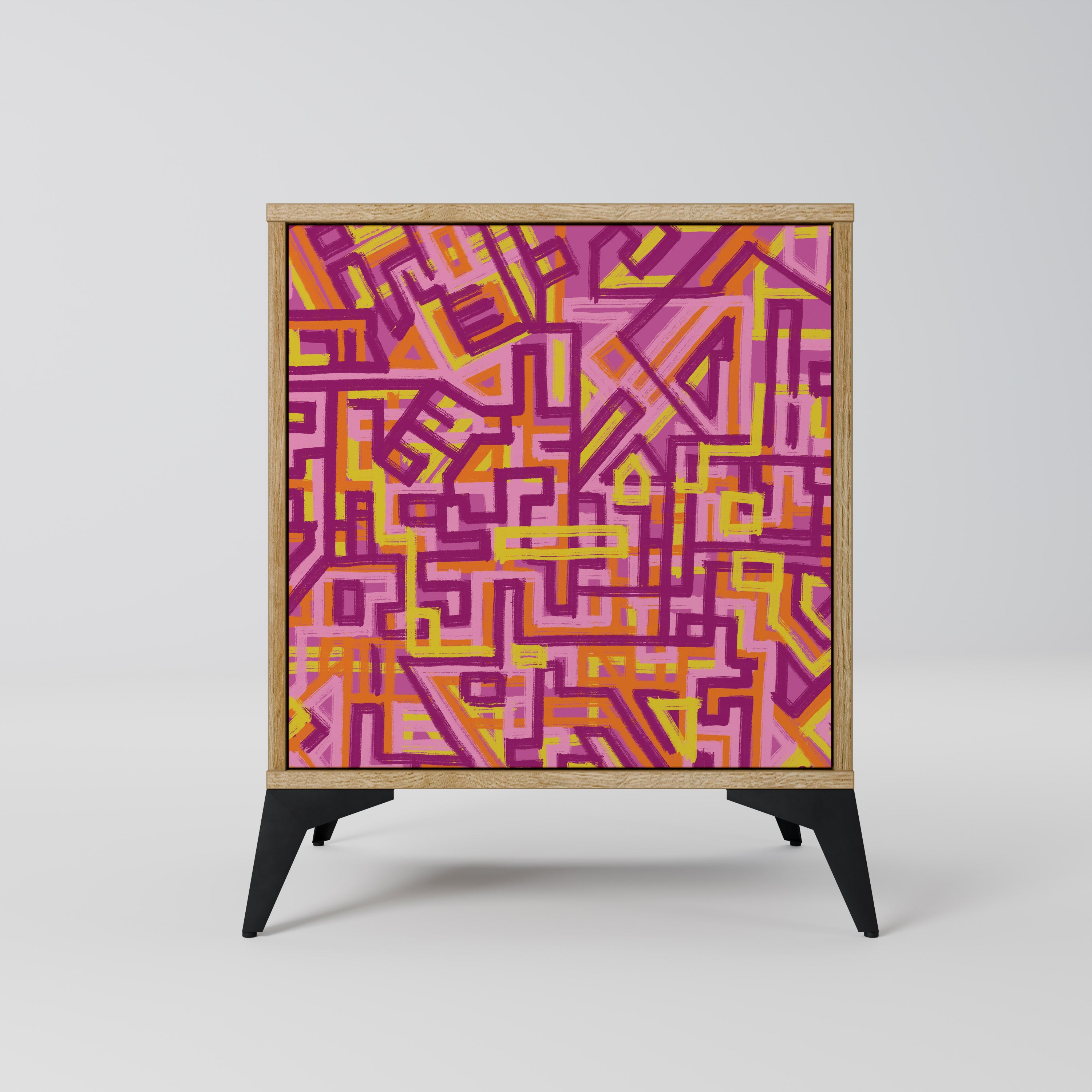 LOVELY MEMORIES 1-Door Sideboard in Oak Effect