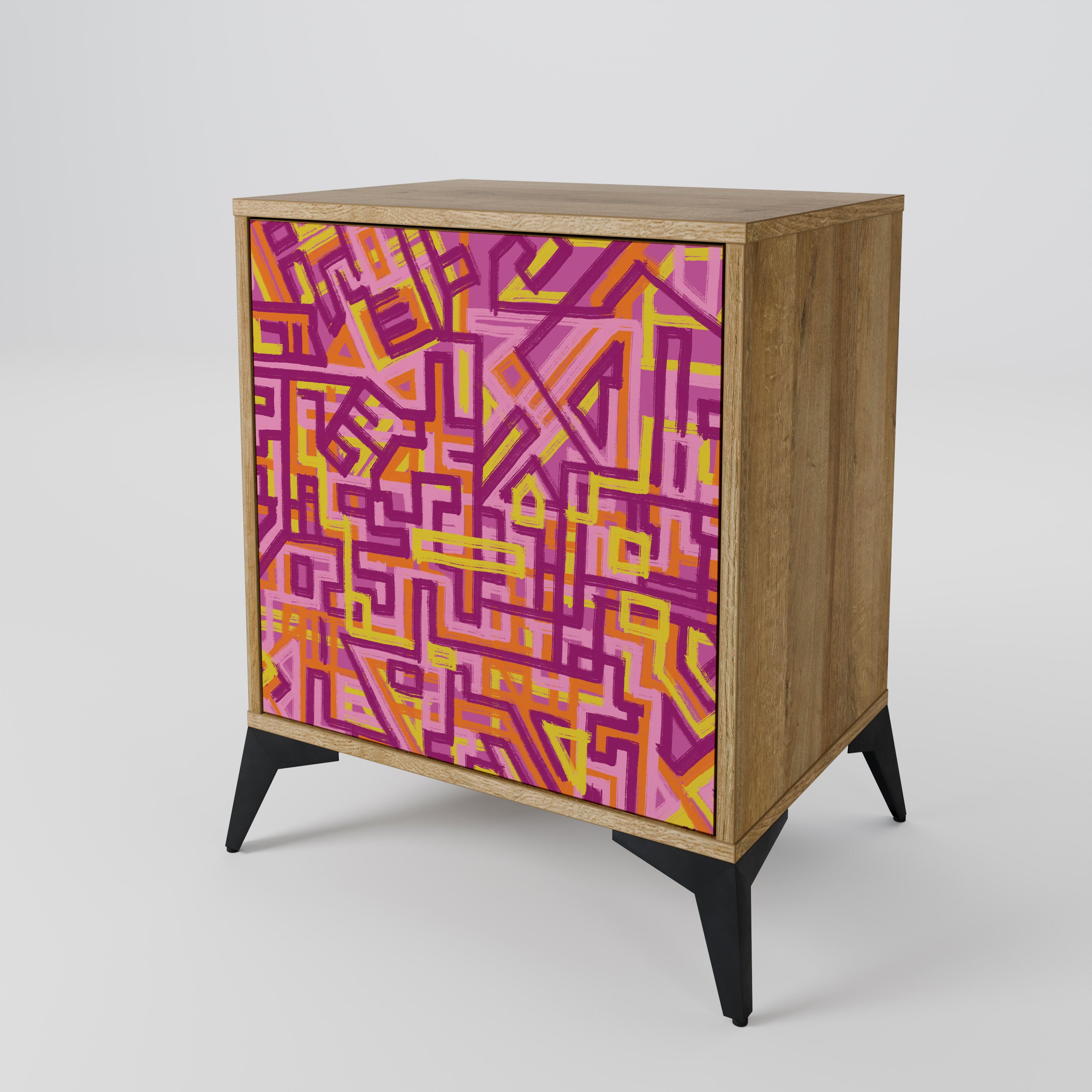 LOVELY MEMORIES 1-Door Sideboard in Oak Effect