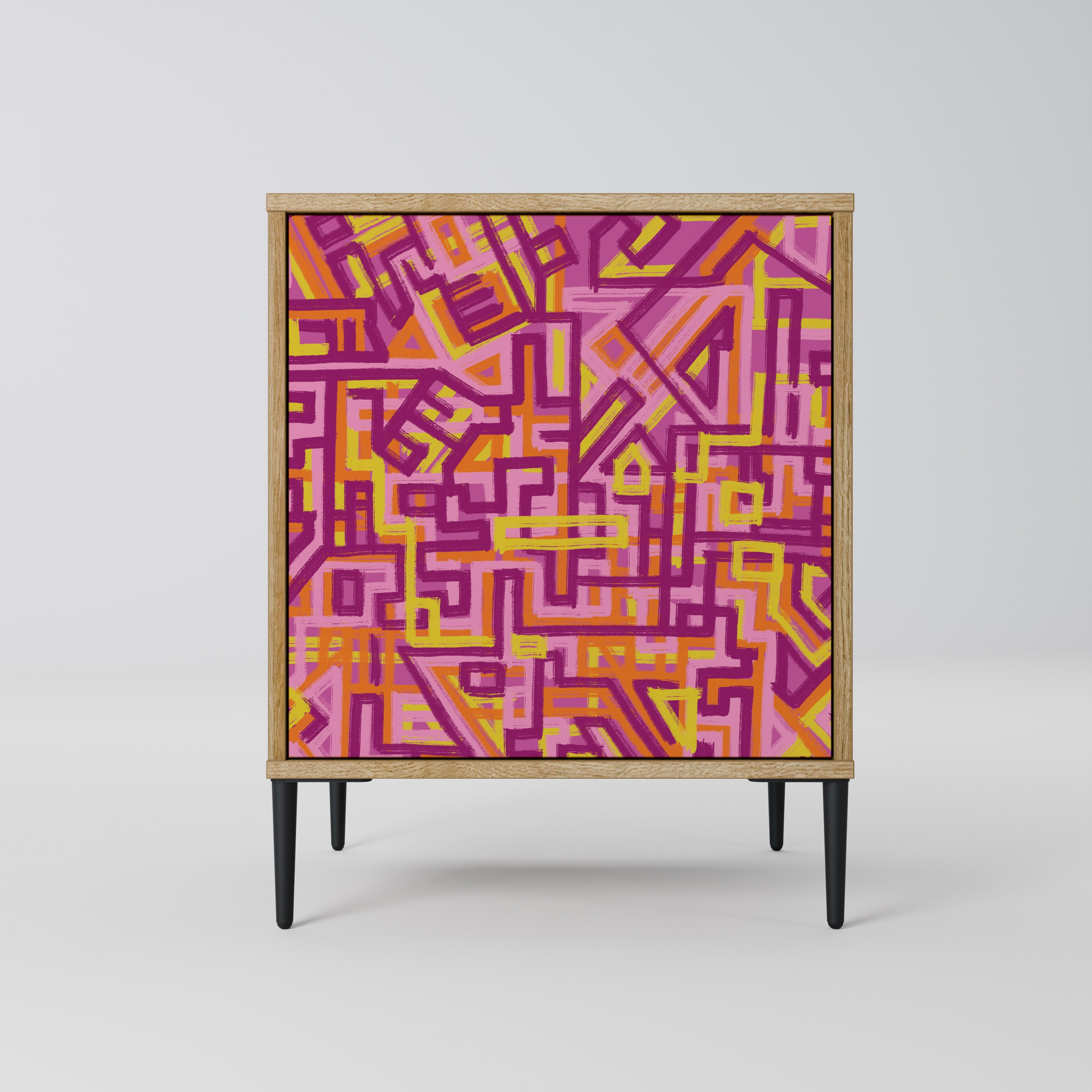 LOVELY MEMORIES 1-Door Sideboard in Oak Effect