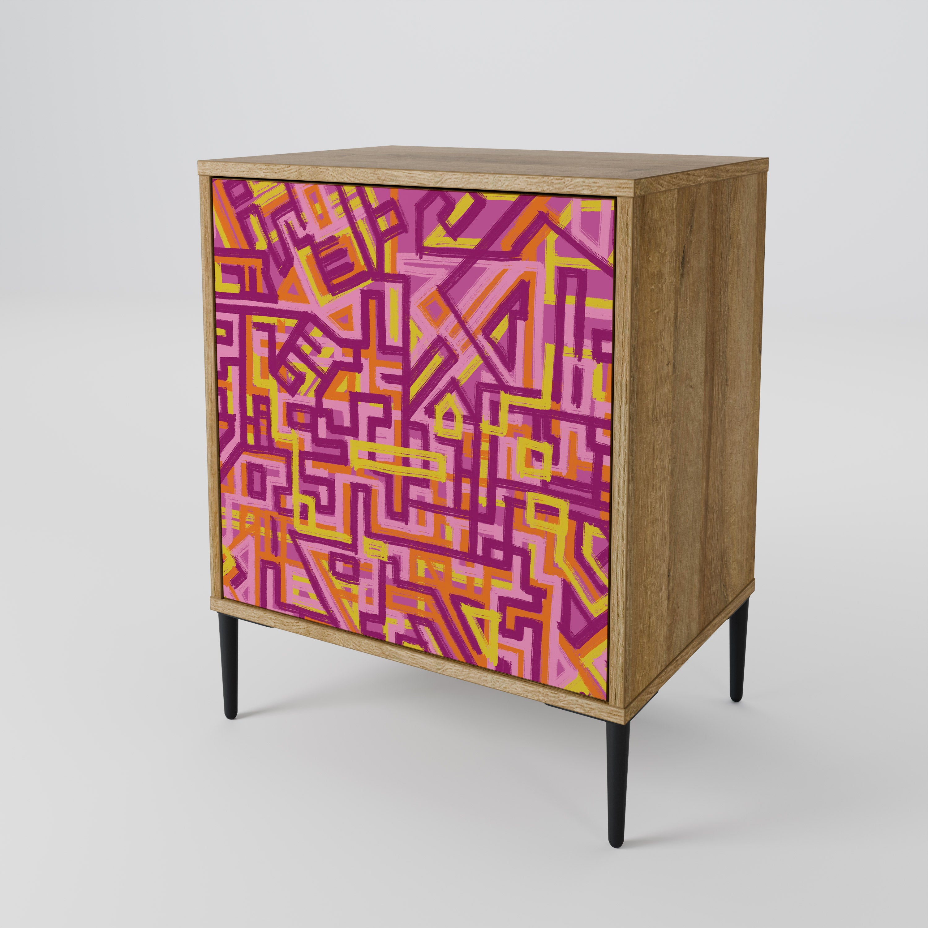 LOVELY MEMORIES 1-Door Sideboard in Oak Effect