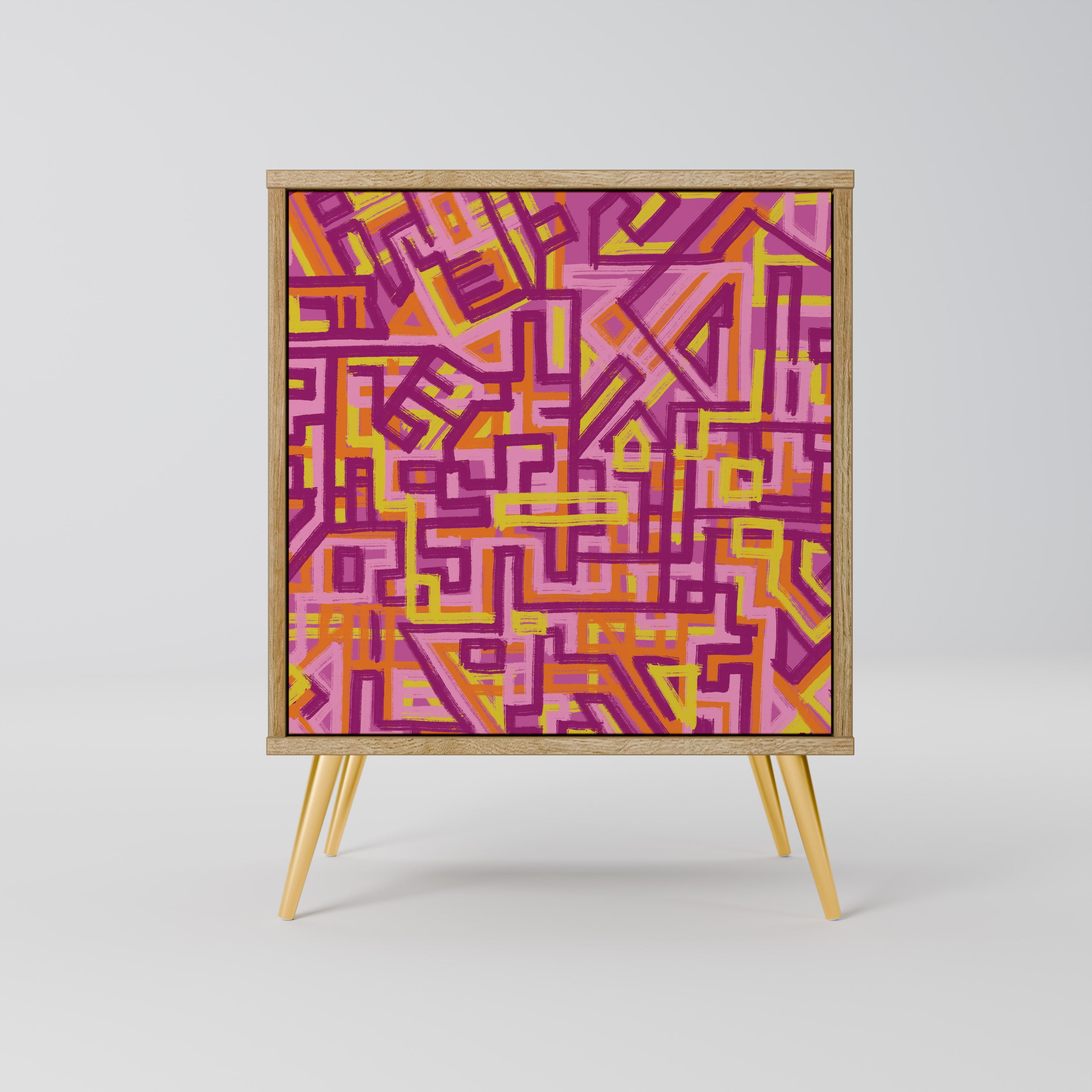 LOVELY MEMORIES 1-Door Sideboard in Oak Effect