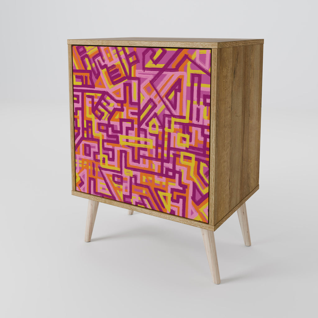 Aparador Lovely Memories de 1 puerta con acabado roble