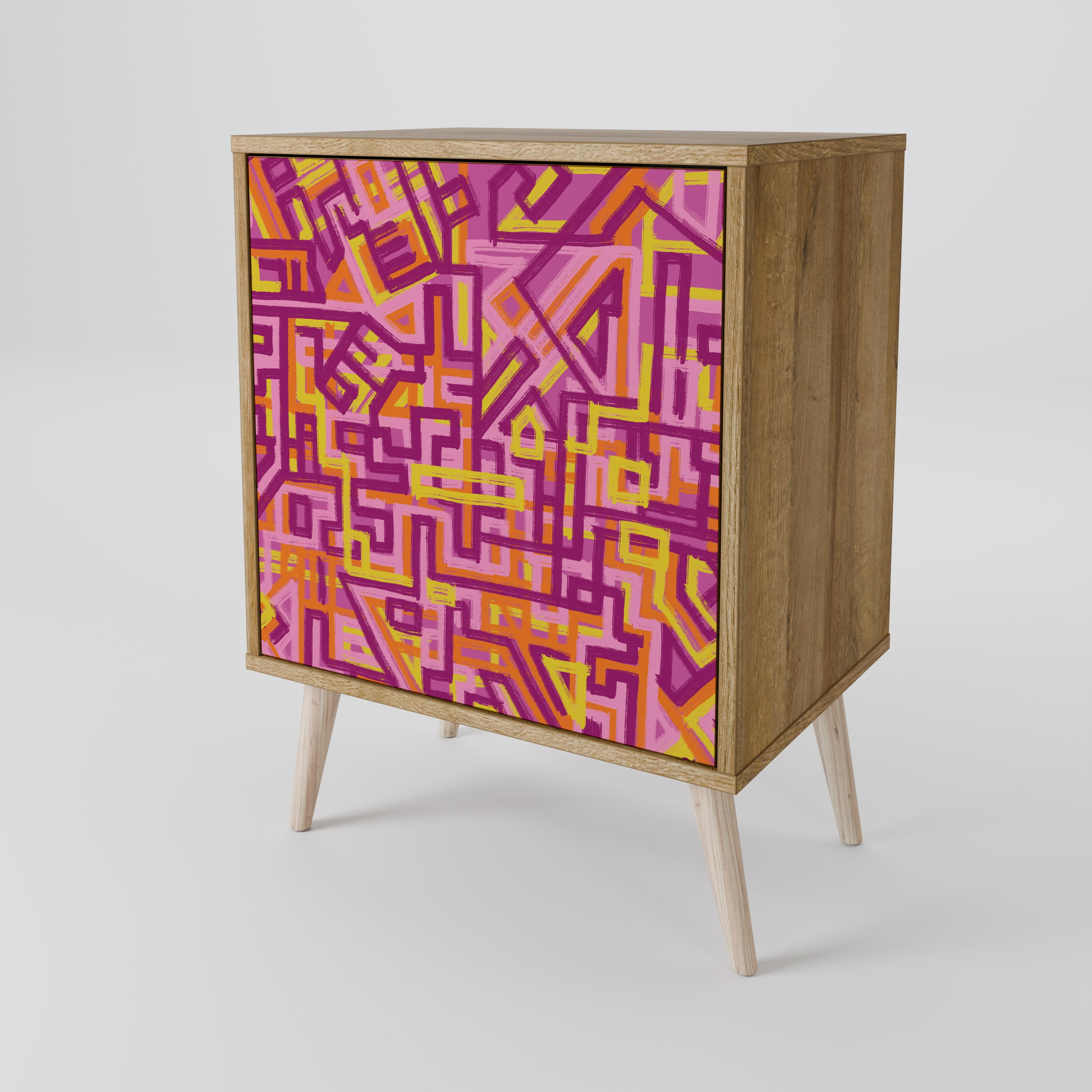 LOVELY MEMORIES 1-Door Sideboard in Oak Effect