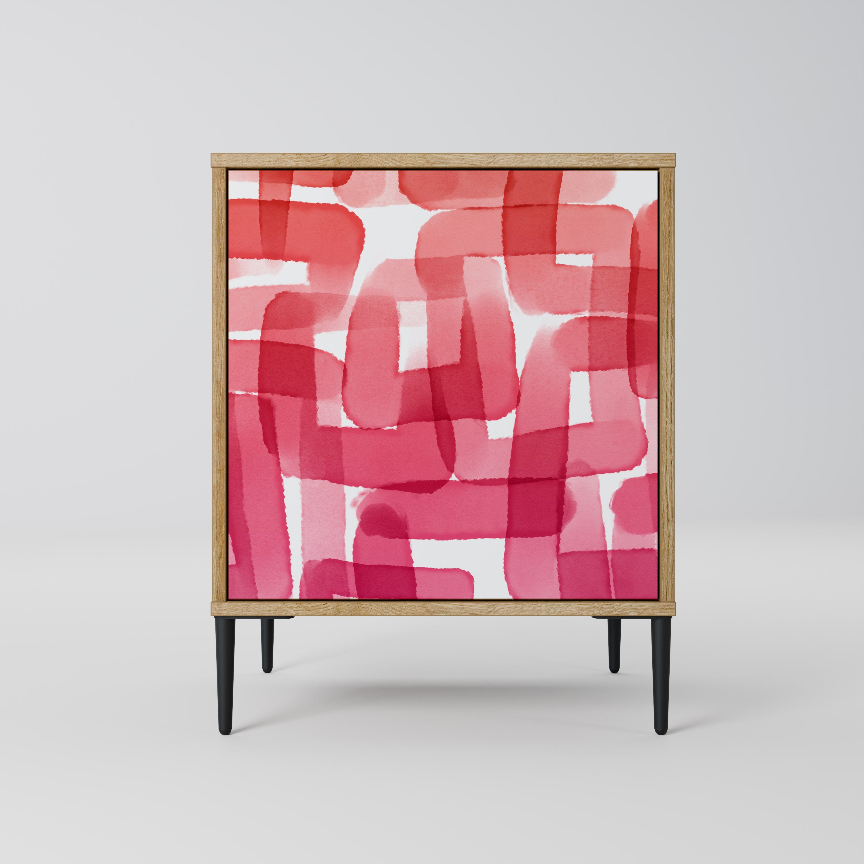 KALEIDOSCOPIC CUBISM 1-Door Sideboard in Oak Effect