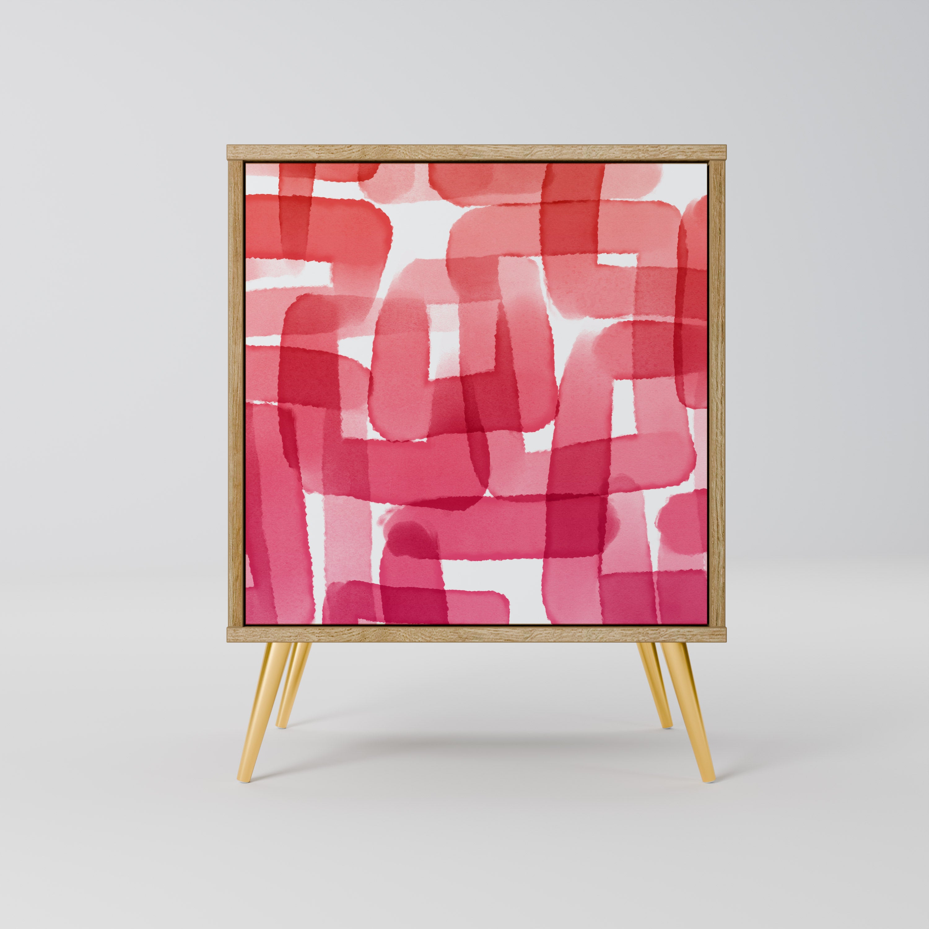 KALEIDOSCOPIC CUBISM 1-Door Sideboard in Oak Effect