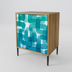 TURQUOISE RECTANGLES 1-Door Sideboard in Oak Effect