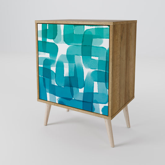 TURQUOISE RECTANGLES Aparador de 1 Puerta