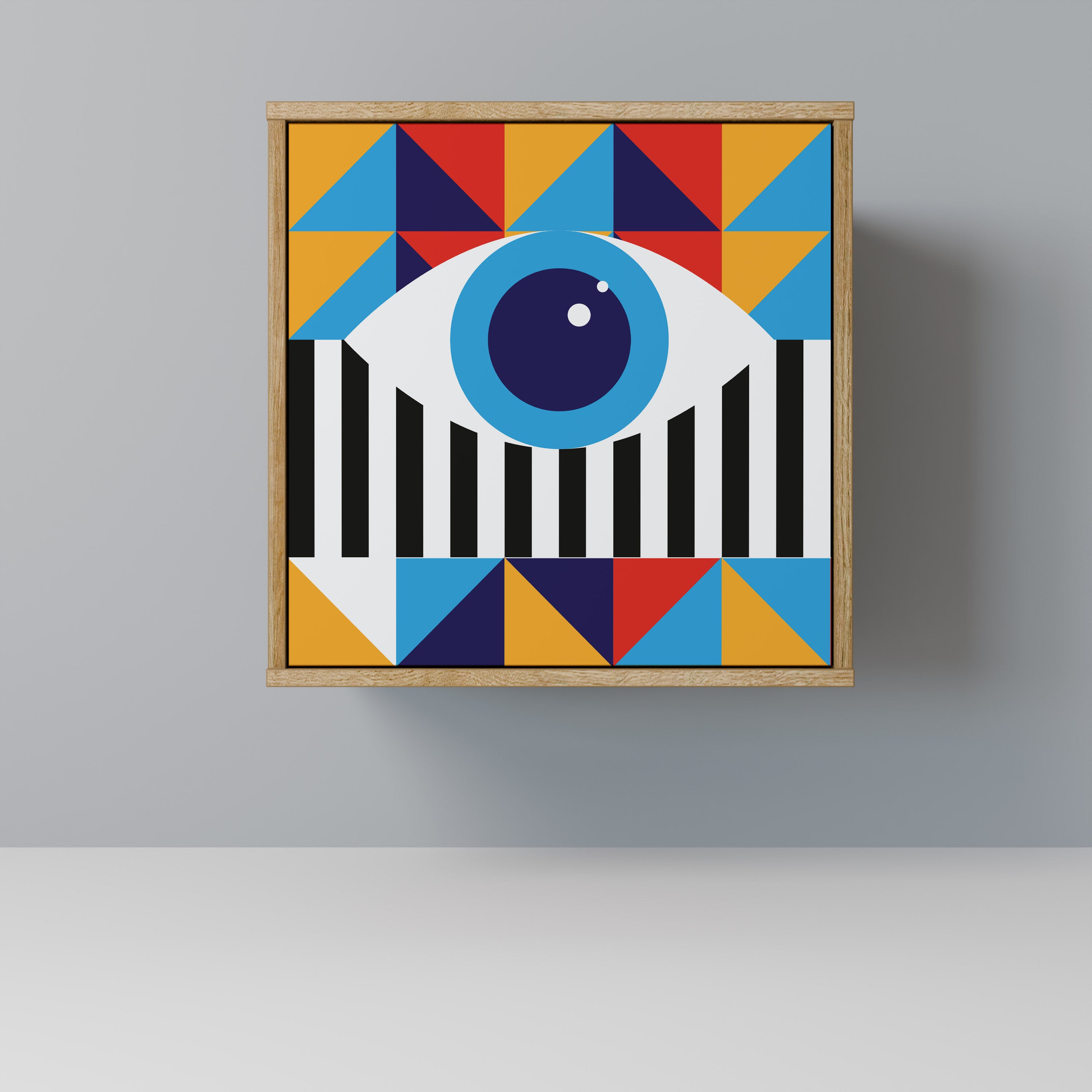 ABSTRACTION AND GEOMETRY 1-Door Sideboard in Oak Effect