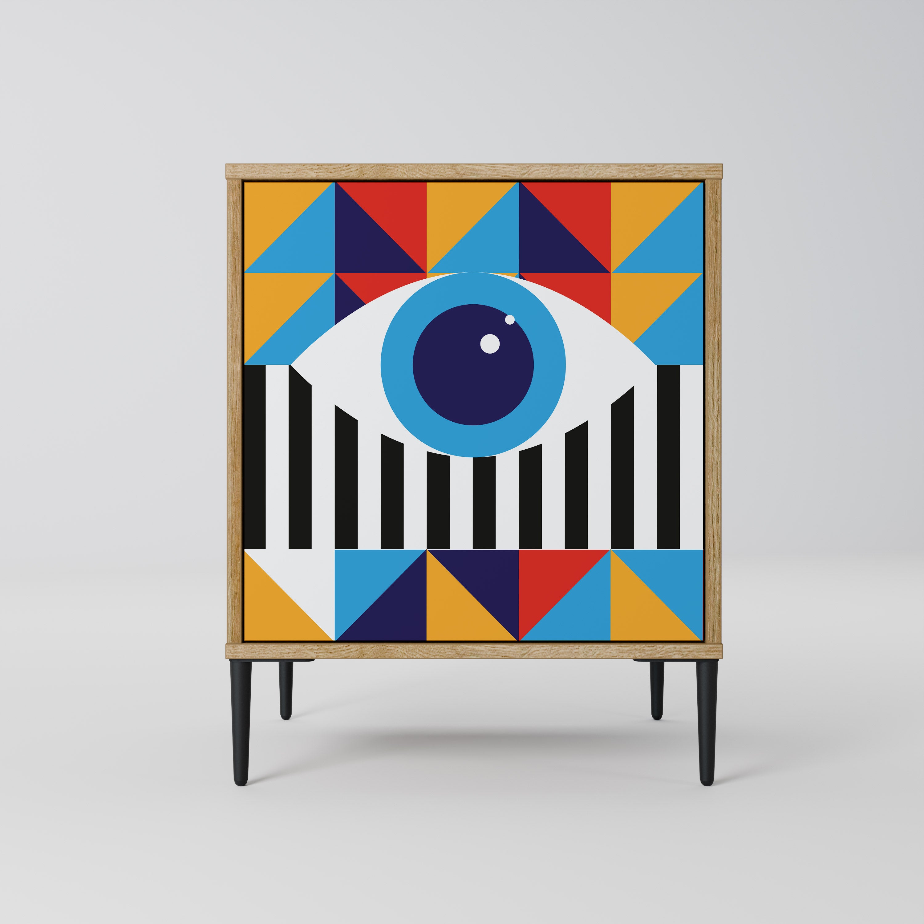 ABSTRACTION AND GEOMETRY 1-Door Sideboard in Oak Effect