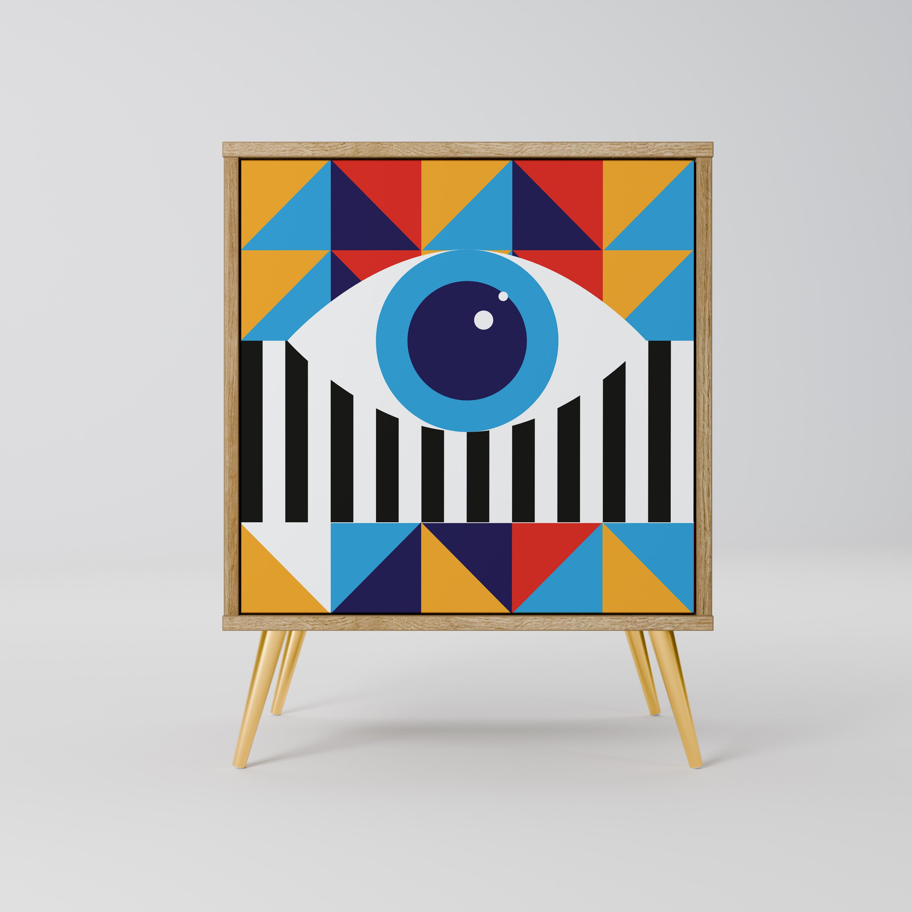 ABSTRACTION AND GEOMETRY 1-Door Sideboard in Oak Effect