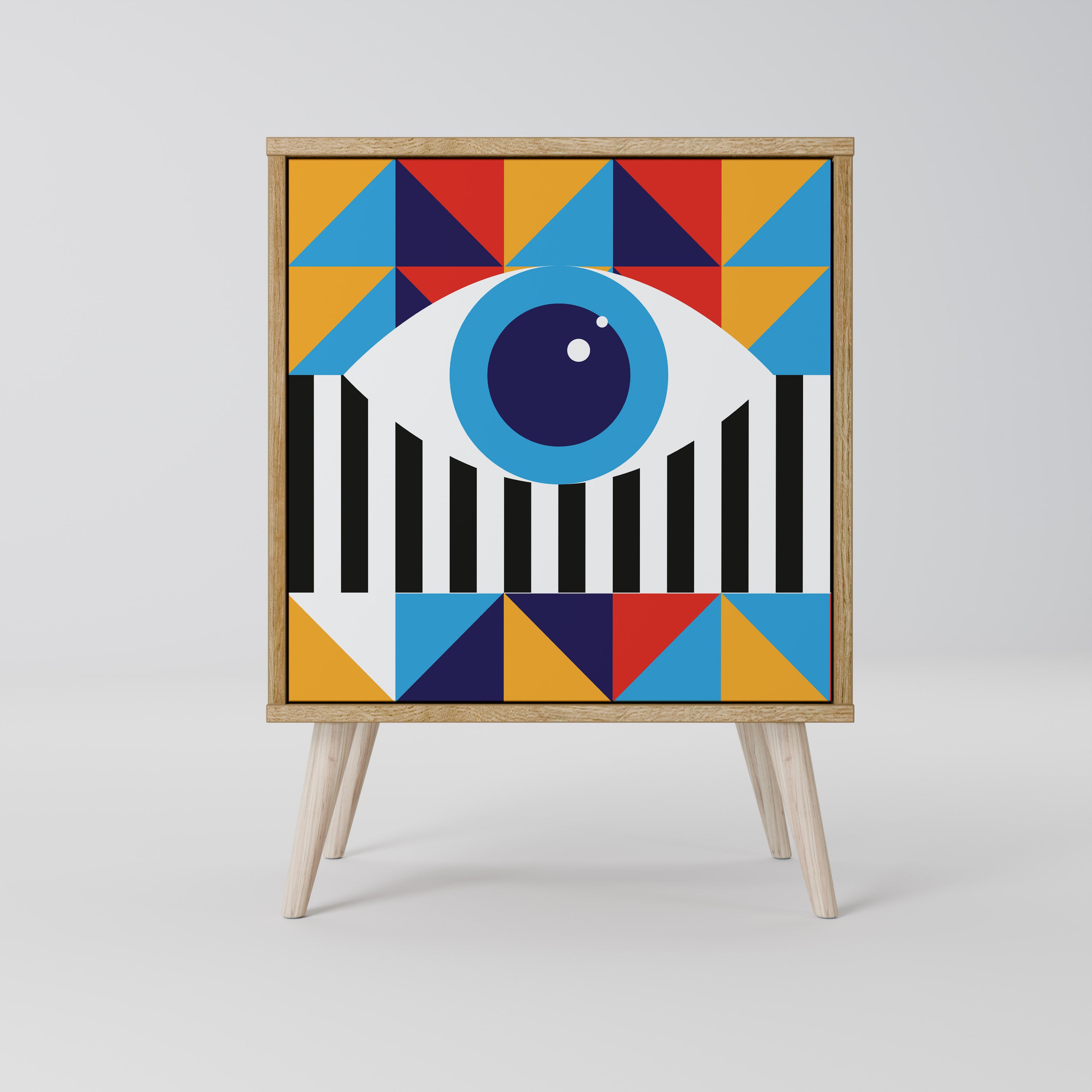 ABSTRACTION AND GEOMETRY 1-Door Sideboard in Oak Effect