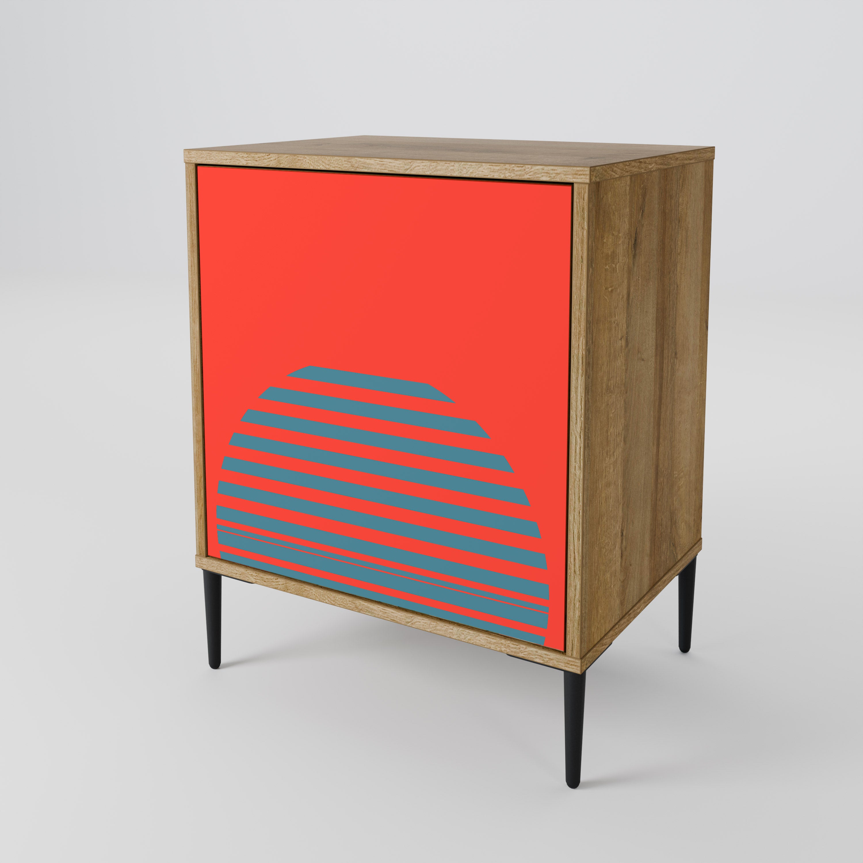 RISING GEOMETRY STARS 1-Door Sideboard in Oak Effect