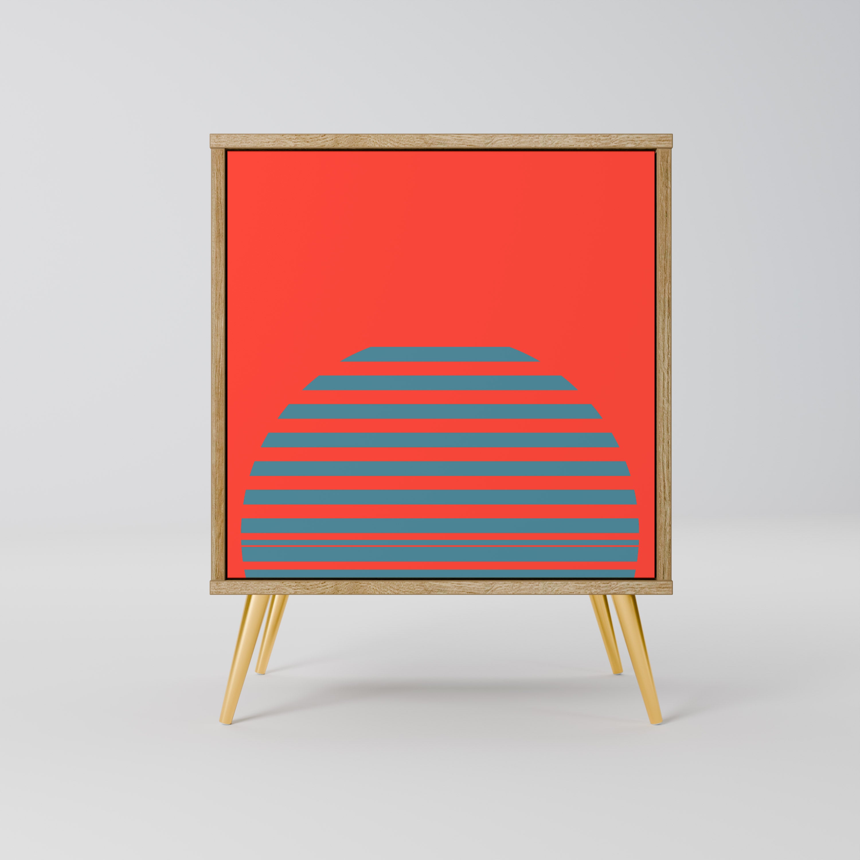 RISING GEOMETRY STARS 1-Door Sideboard in Oak Effect