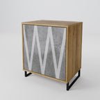 SOLID ZIG ZAG 1-Door Sideboard in Oak Effect