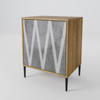 SOLID ZIG ZAG 1-Door Sideboard in Oak Effect