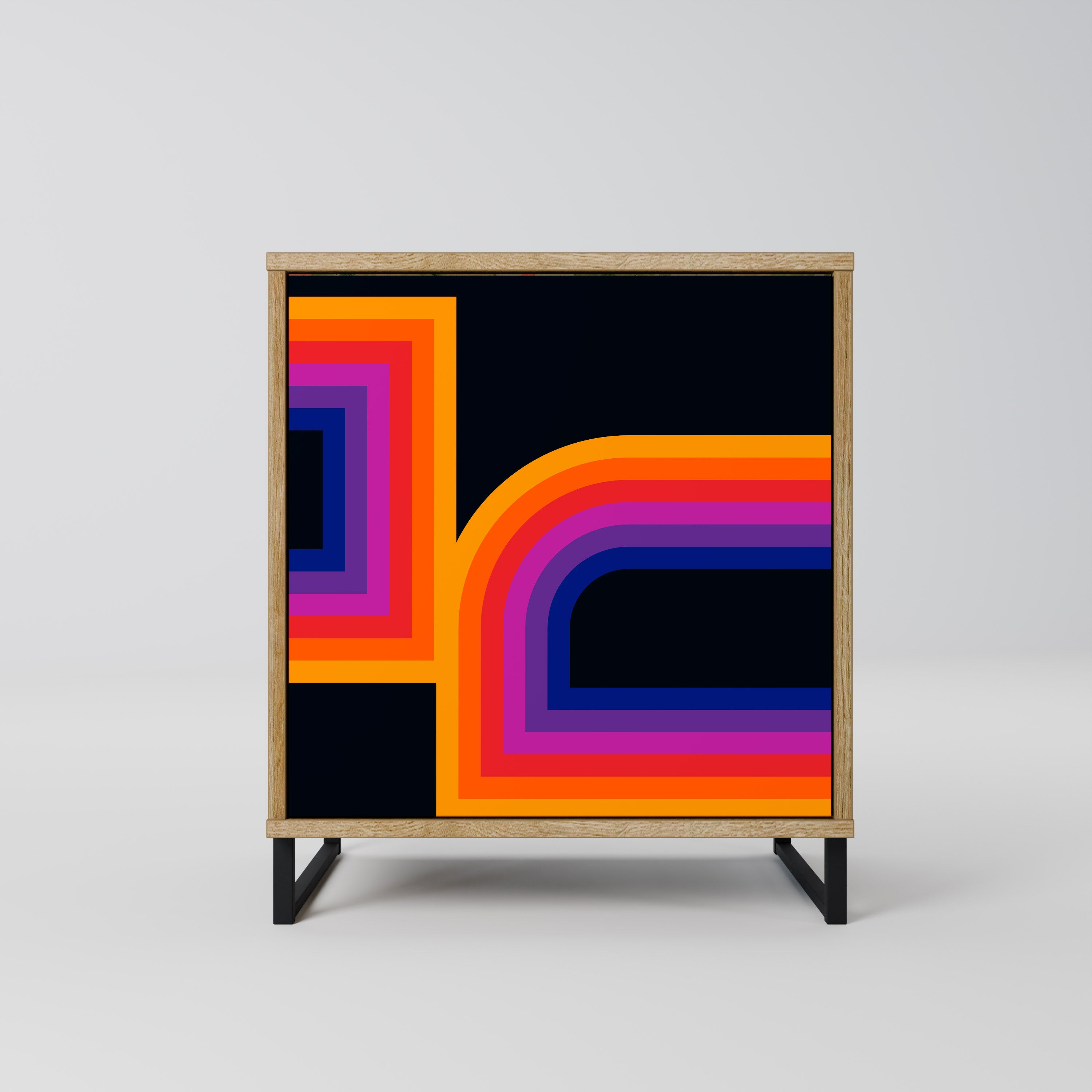 BLINDED BY THE LIGHTS 1-Door Sideboard in Oak Effect