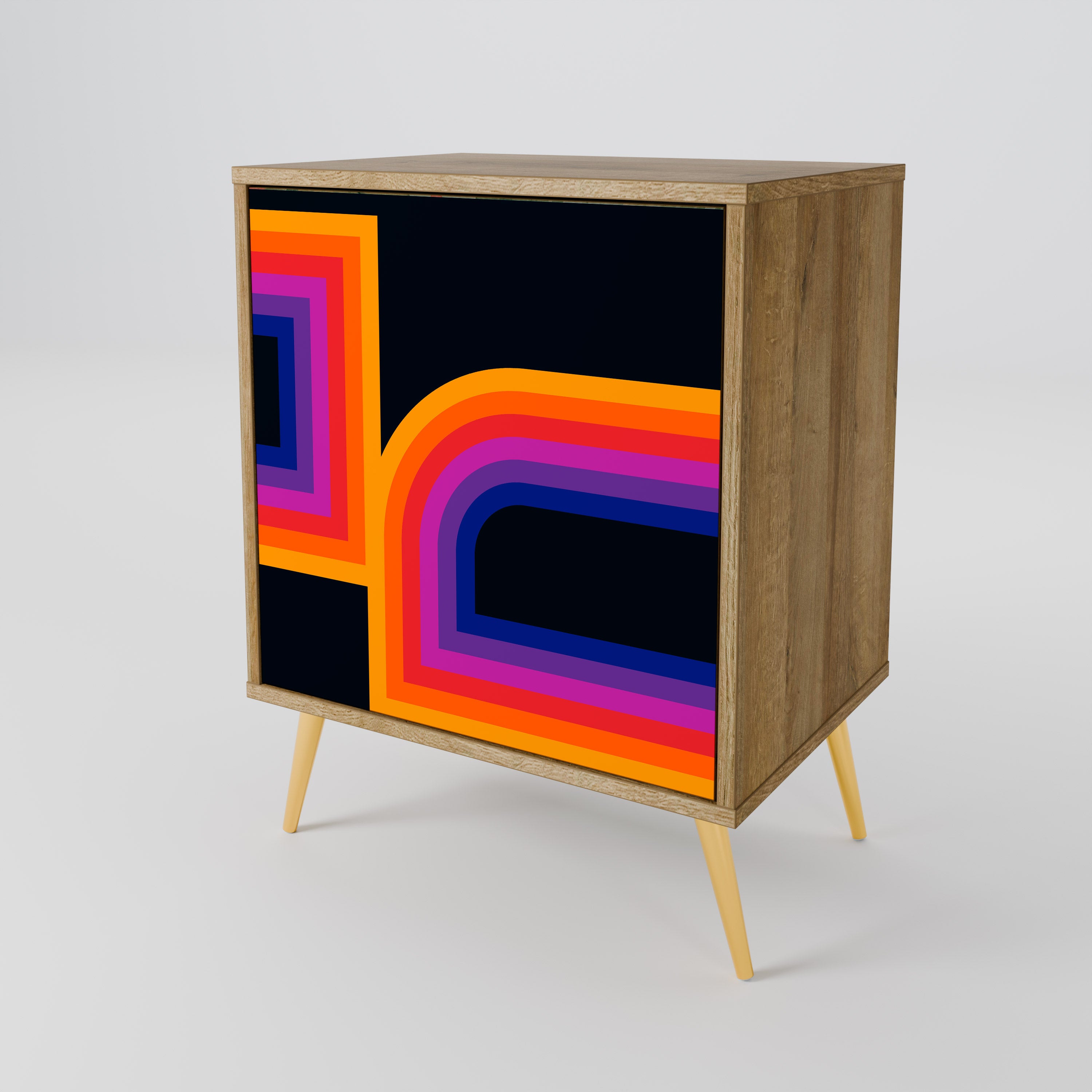 BLINDED BY THE LIGHTS 1-Door Sideboard in Oak Effect