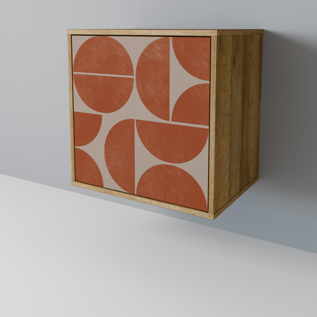 Aparador de 1 puerta REPETITION COMPULSION en efecto roble