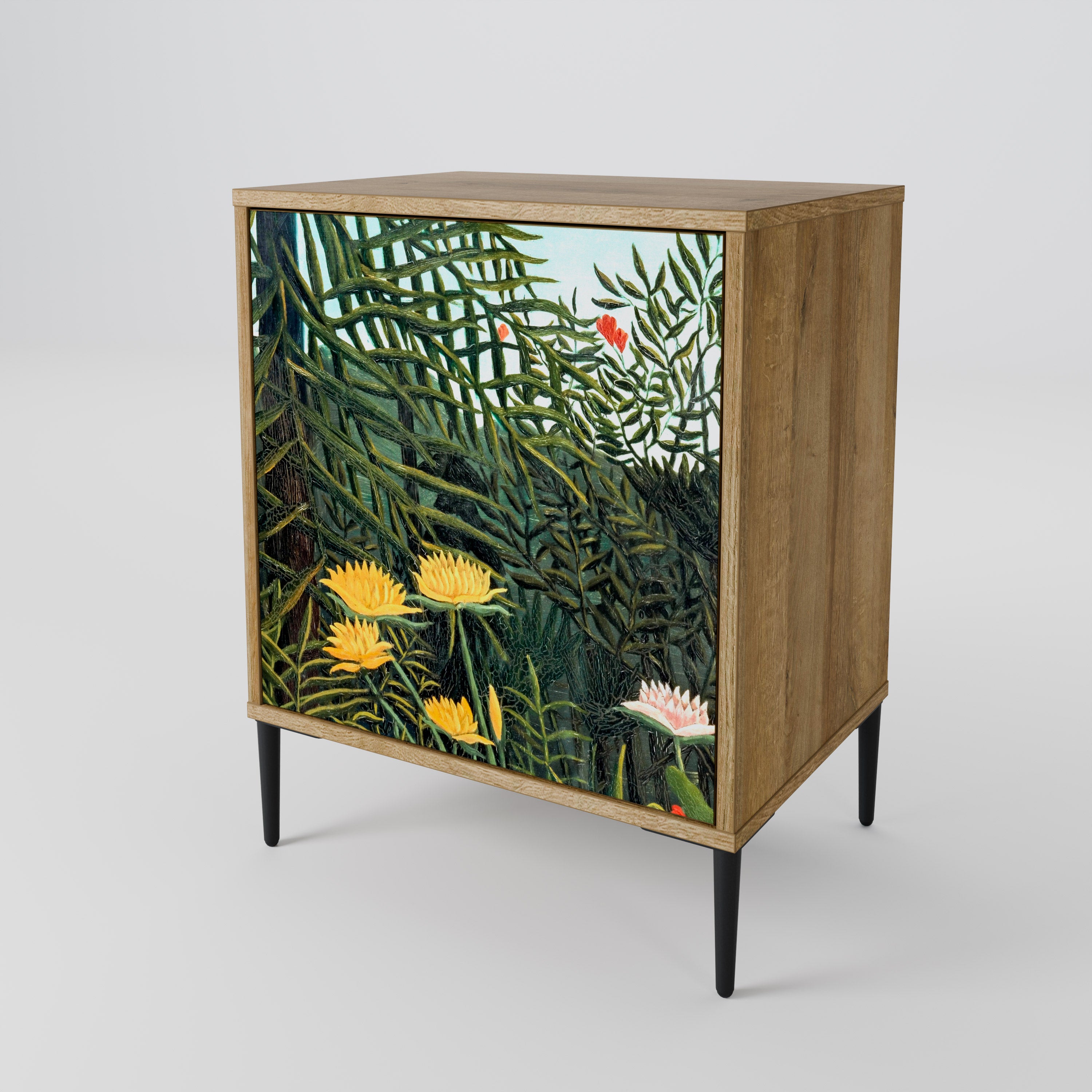 VIRGIN FOREST WITH SUNSET 1-Door Sideboard in Oak Effect