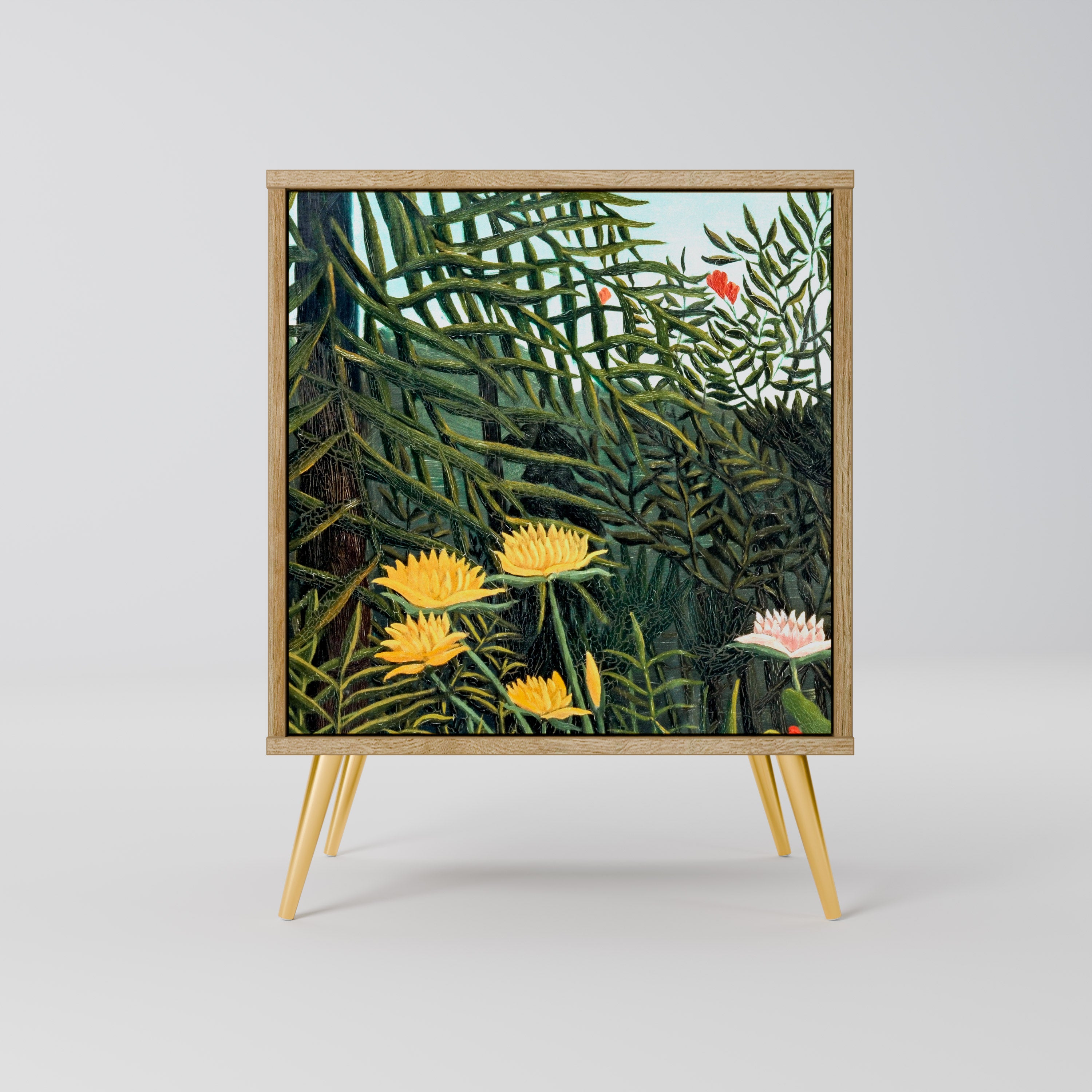 VIRGIN FOREST WITH SUNSET 1-Door Sideboard in Oak Effect