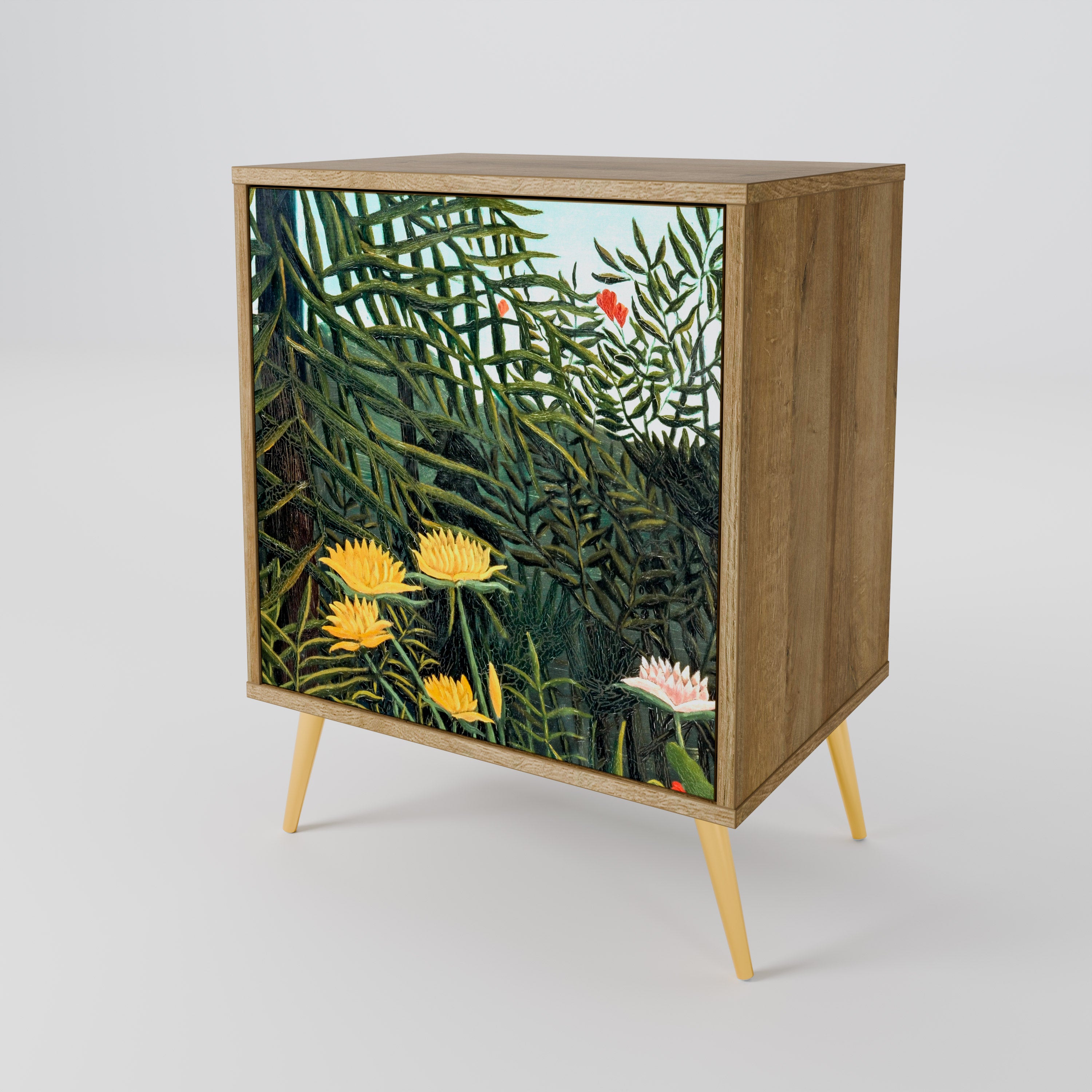 VIRGIN FOREST WITH SUNSET 1-Door Sideboard in Oak Effect