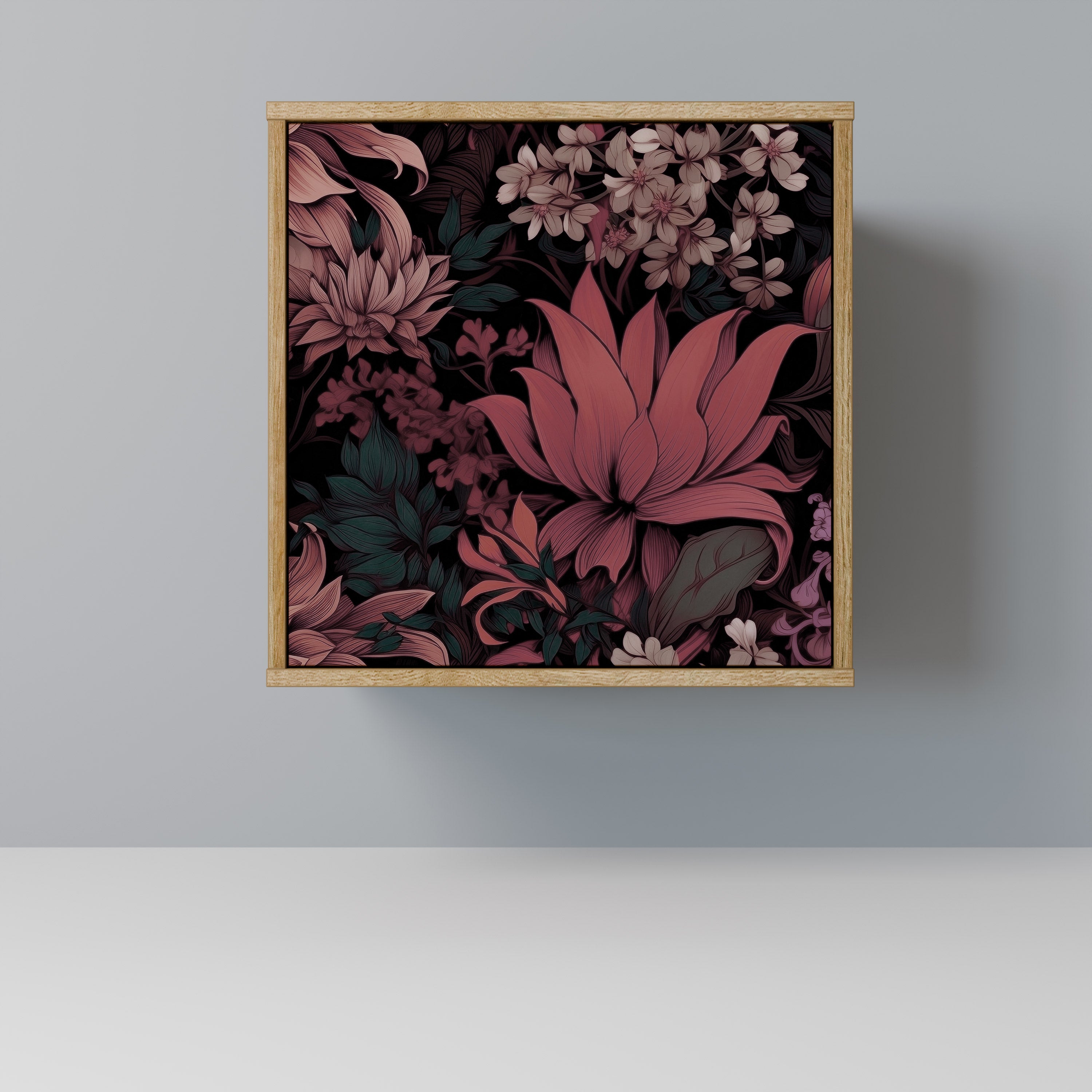 FLORAL WHISPER 1-Door Sideboard in Oak Effect