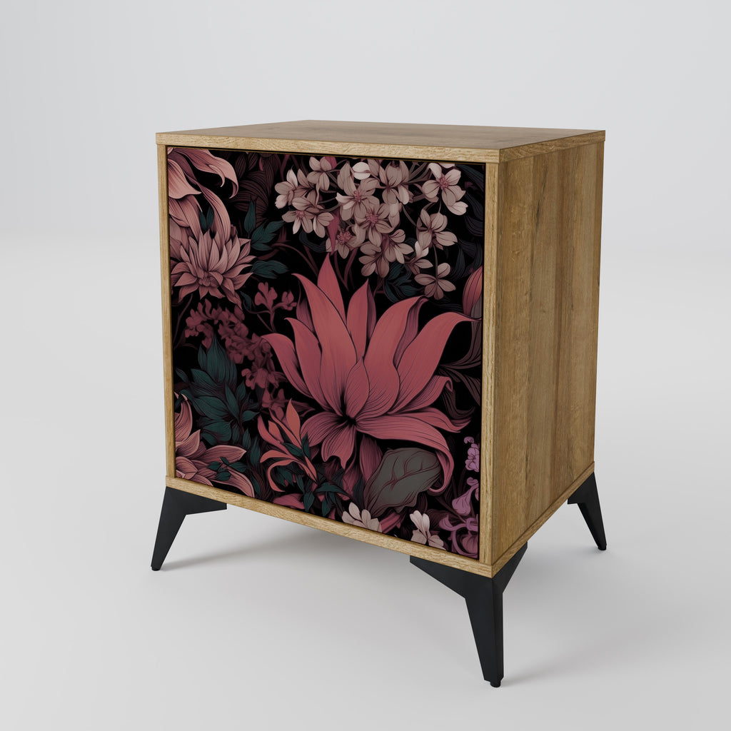 FLORAL WHISPER 1-Door Sideboard in Oak Effect