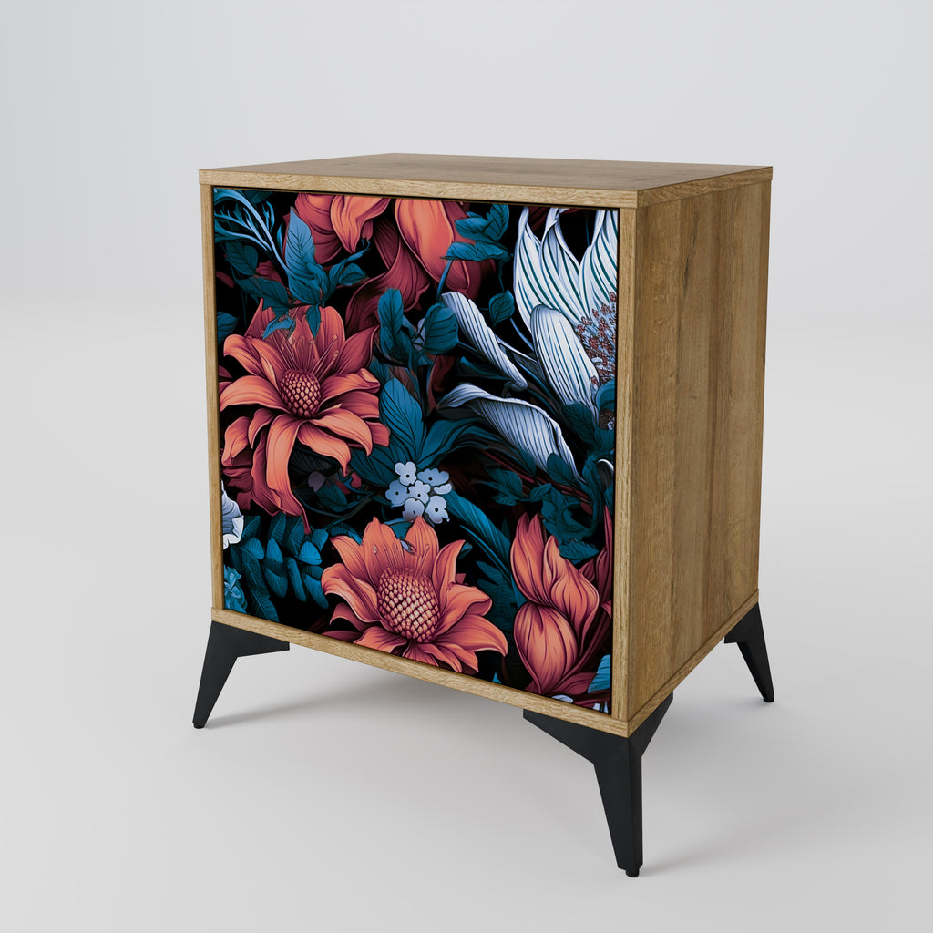 ETHEREAL BLOSSOMS 1-Door Sideboard in Oak Effect