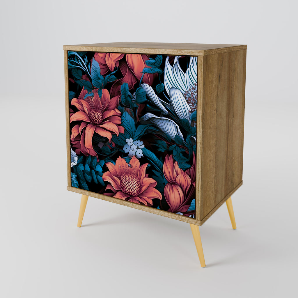 ETHEREAL BLOSSOMS 1-Door Sideboard in Oak Effect