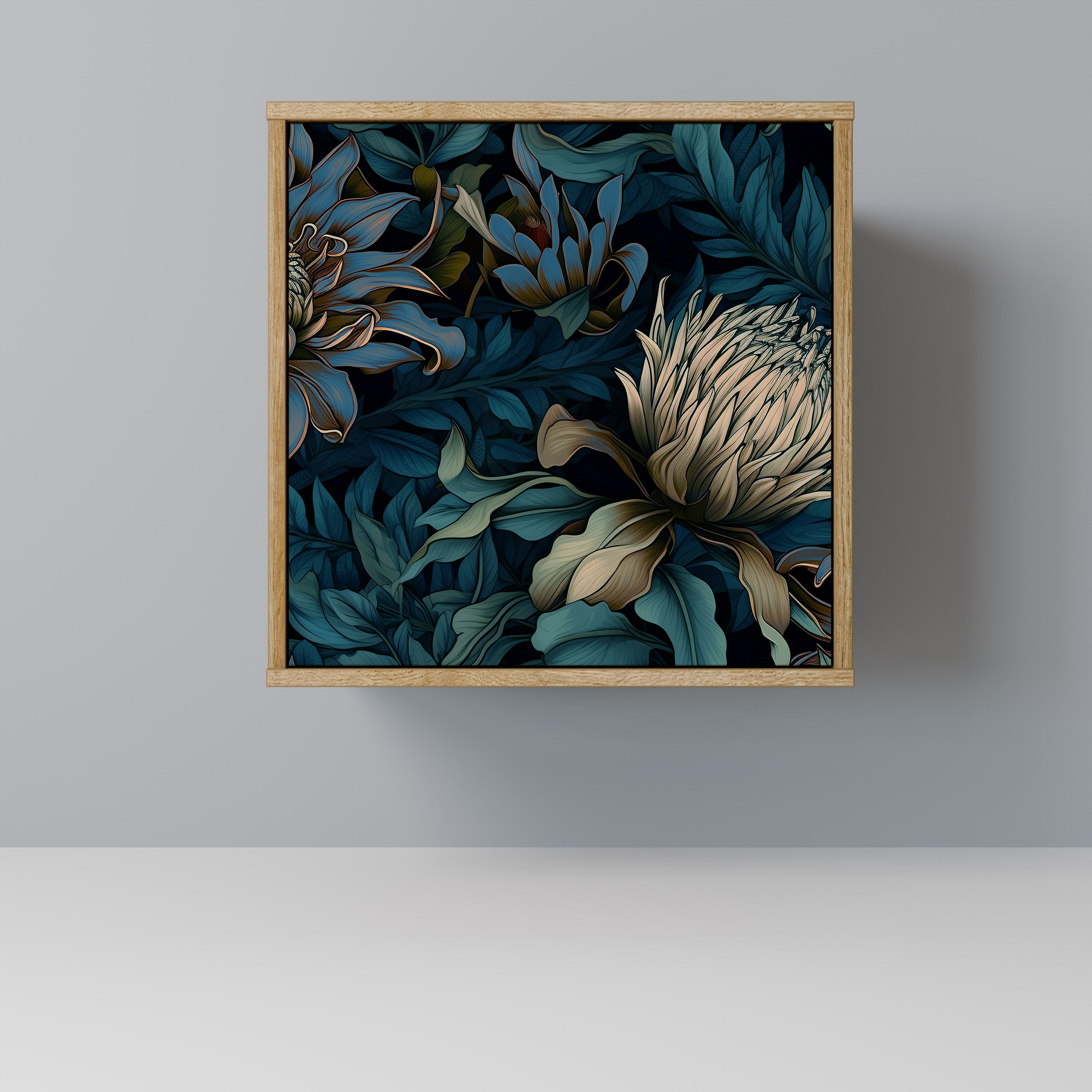 TWILIGHT BLOOM 1-Door Sideboard in Oak Effect