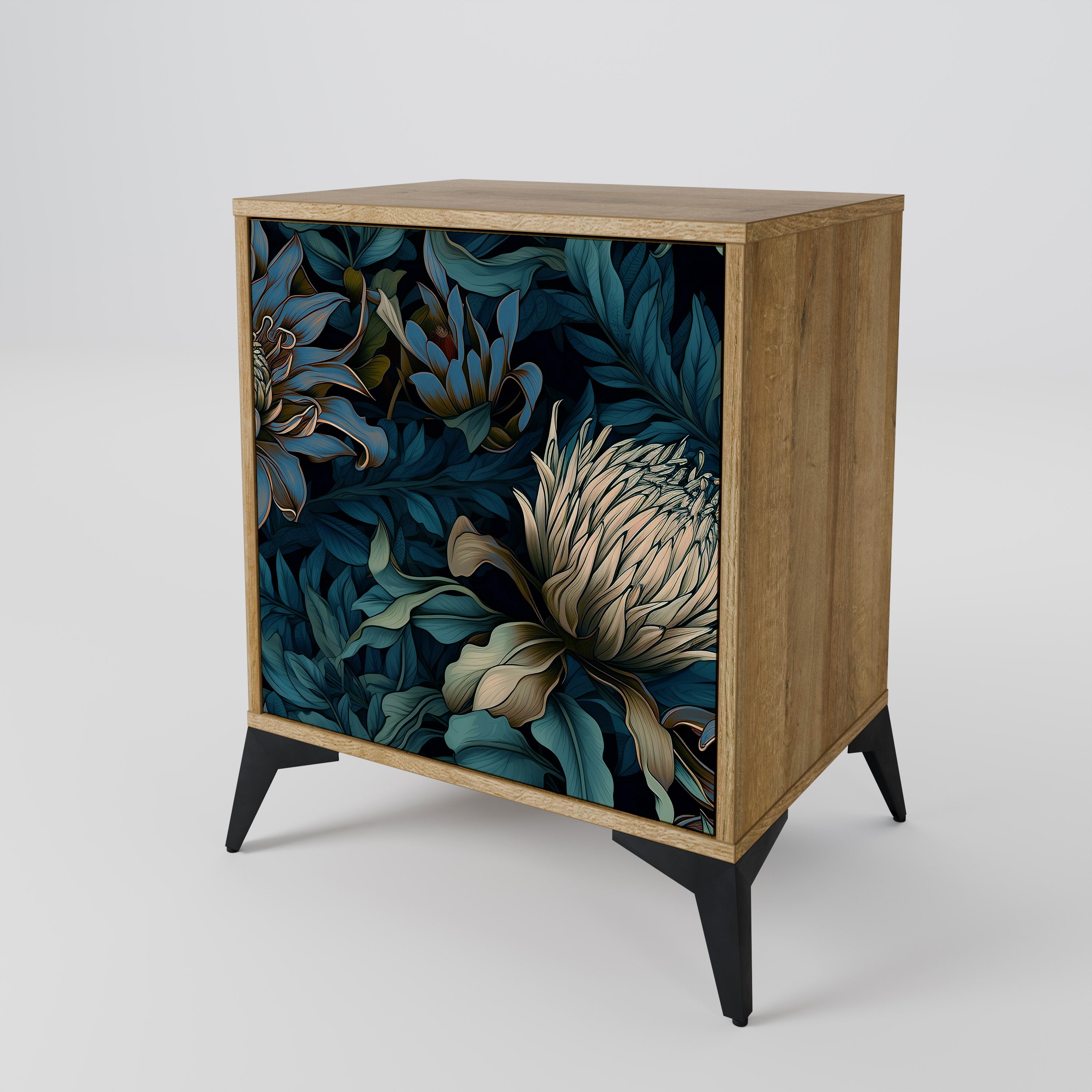 TWILIGHT BLOOM 1-Door Sideboard in Oak Effect