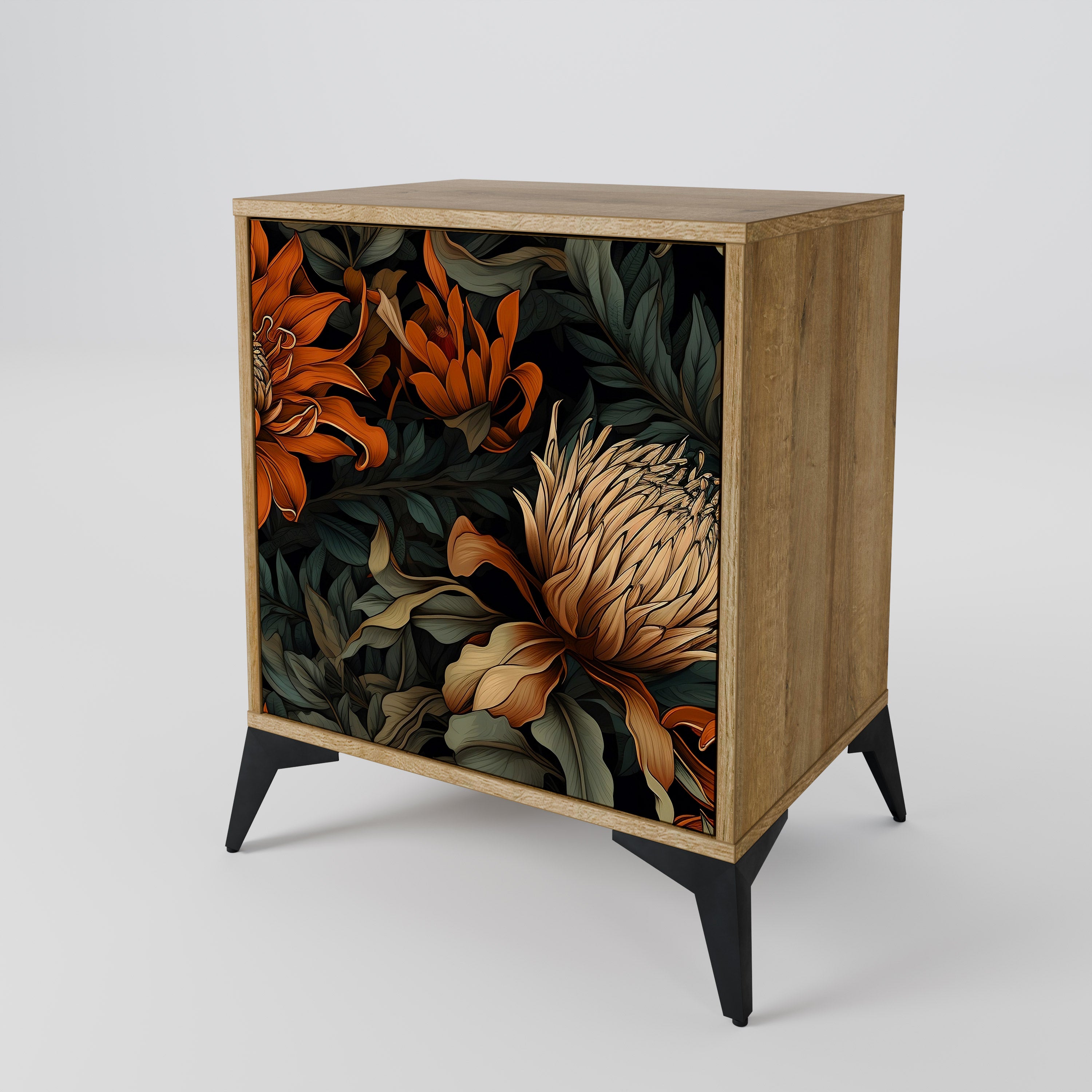 DAWN BLOOM 1-Door Sideboard in Oak Effect