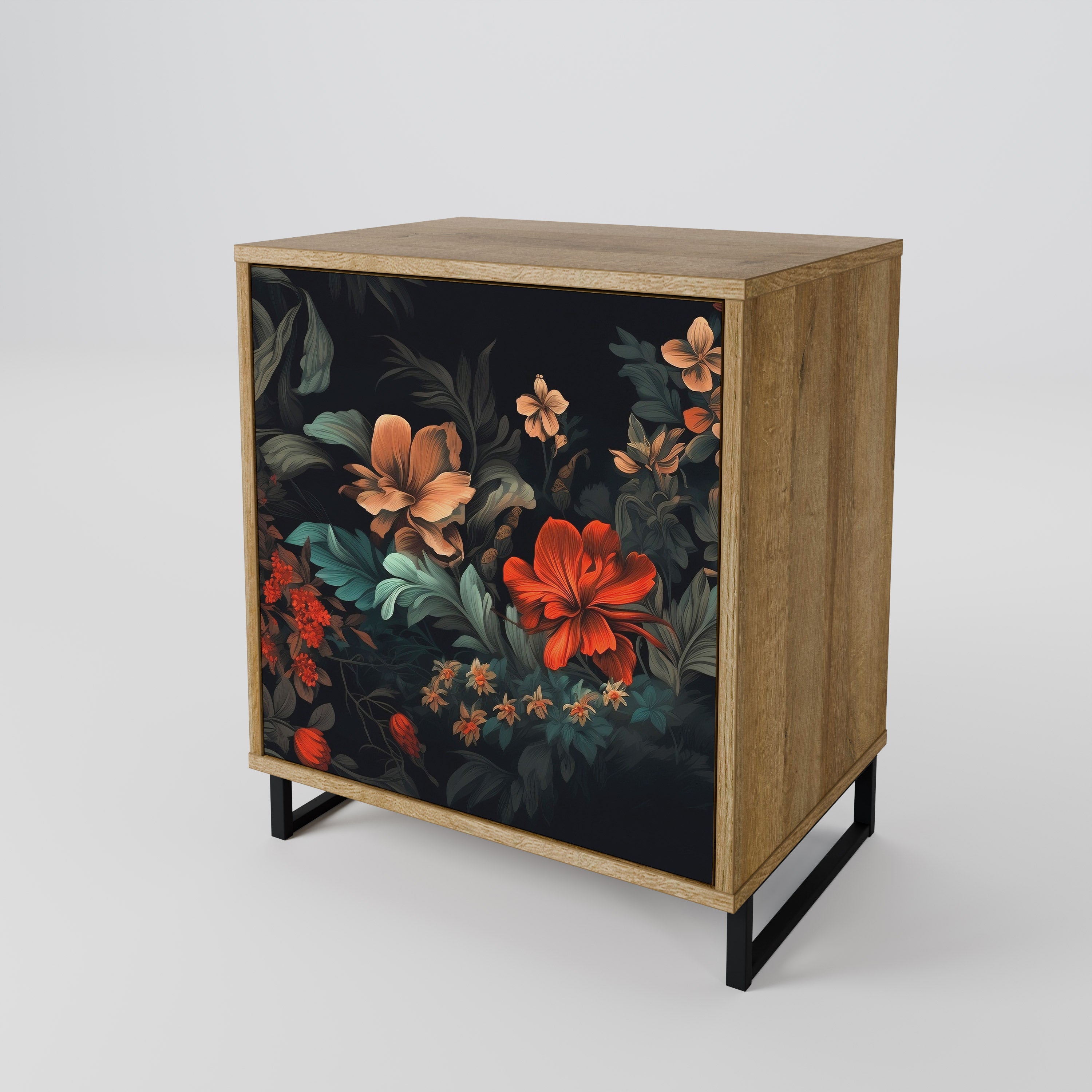 IMAGINARY BLOSSOM 1-Door Sideboard in Oak Effect