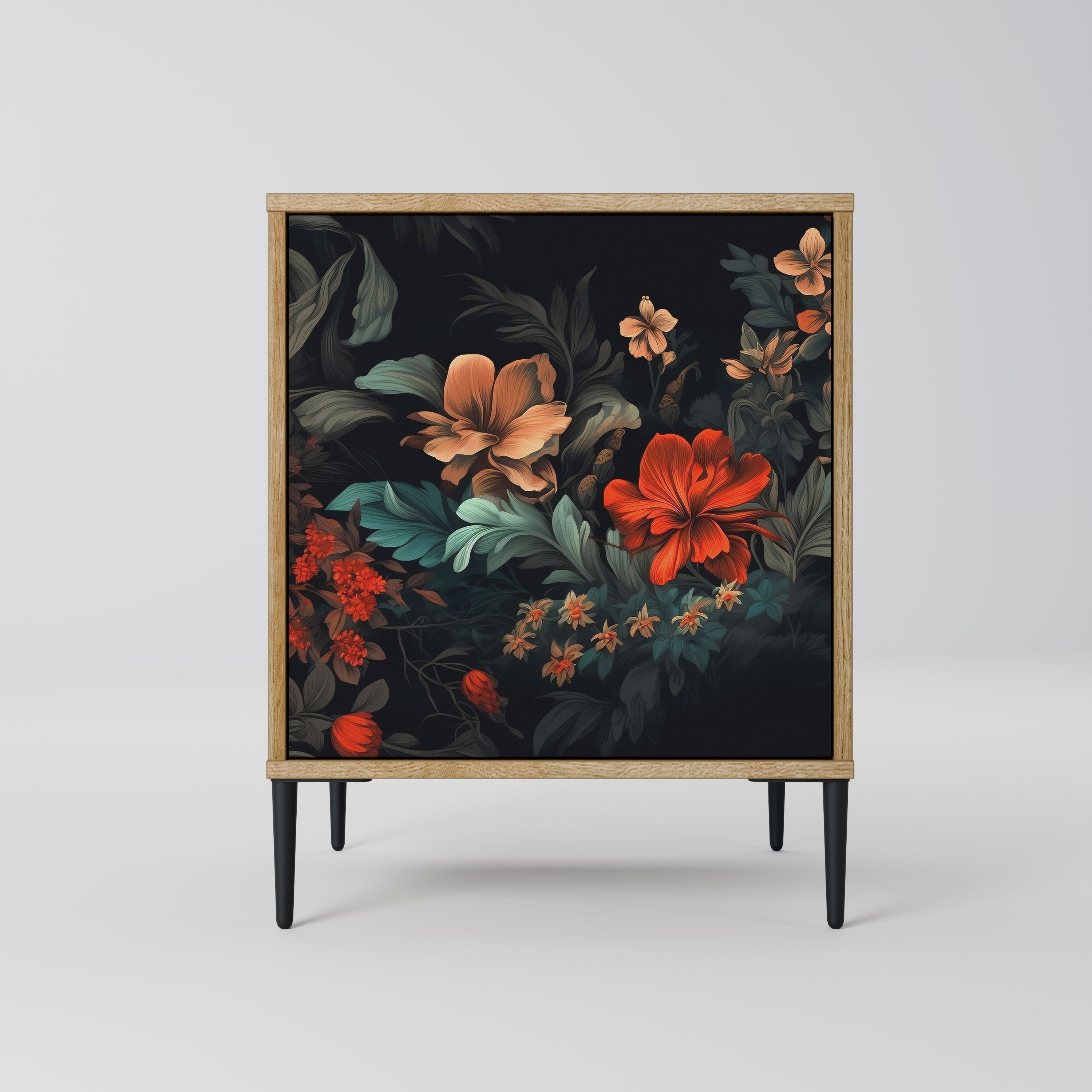IMAGINARY BLOSSOM 1-Door Sideboard in Oak Effect