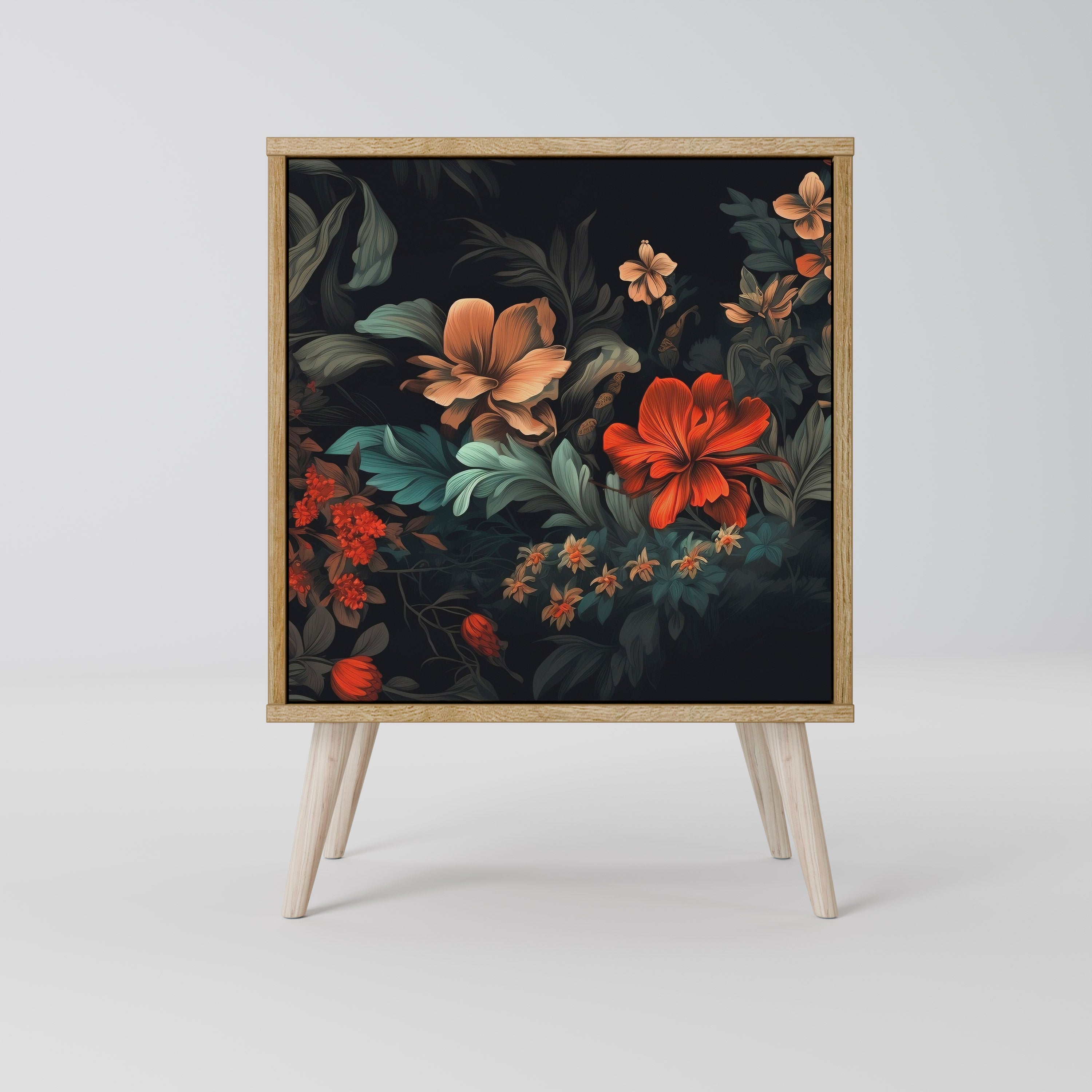 IMAGINARY BLOSSOM 1-Door Sideboard in Oak Effect